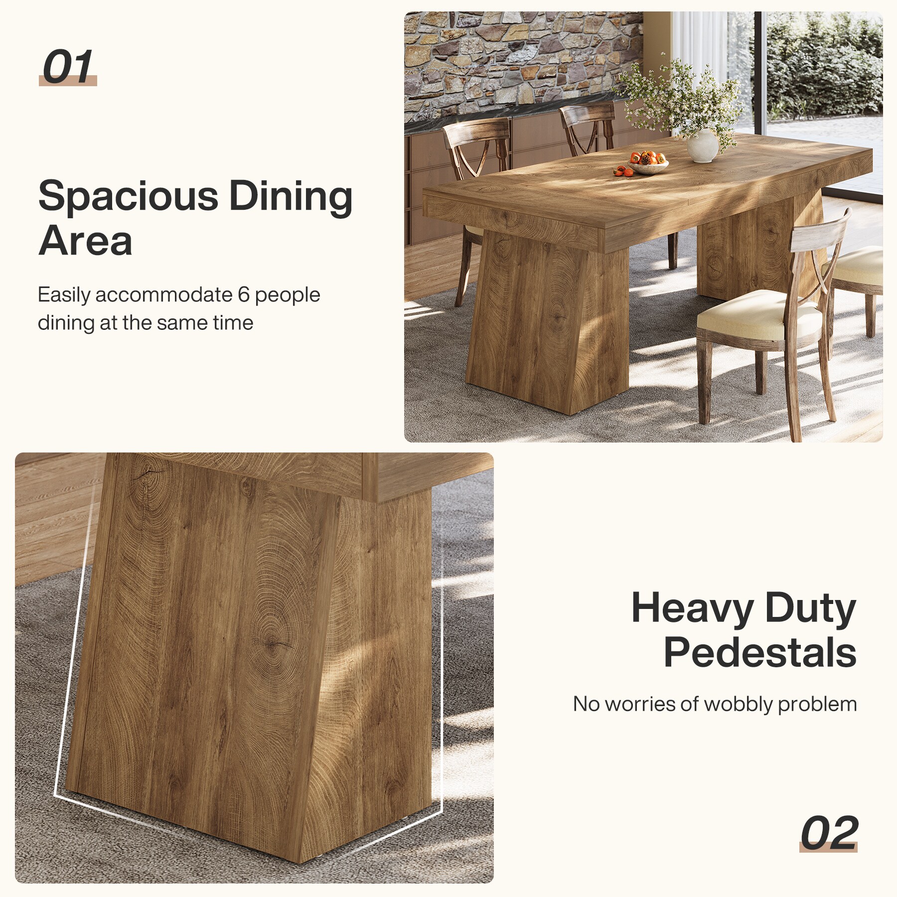 Tribesigns LWOYJL-1044YY Dining-Tables - View #4