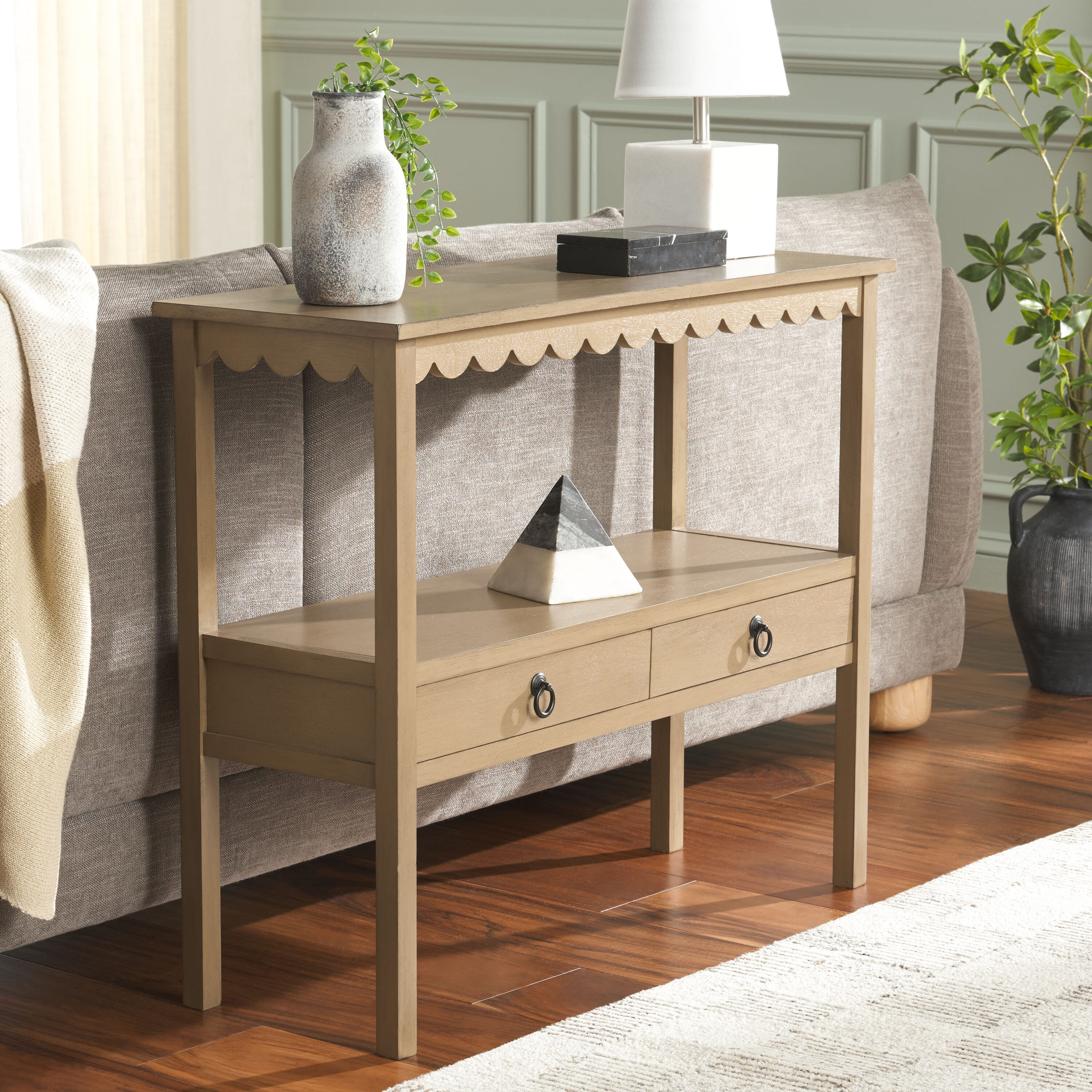 Safavieh - Country Rectangular Wood Pine 35.4-in W x 29.5-in H Console table with Drawers