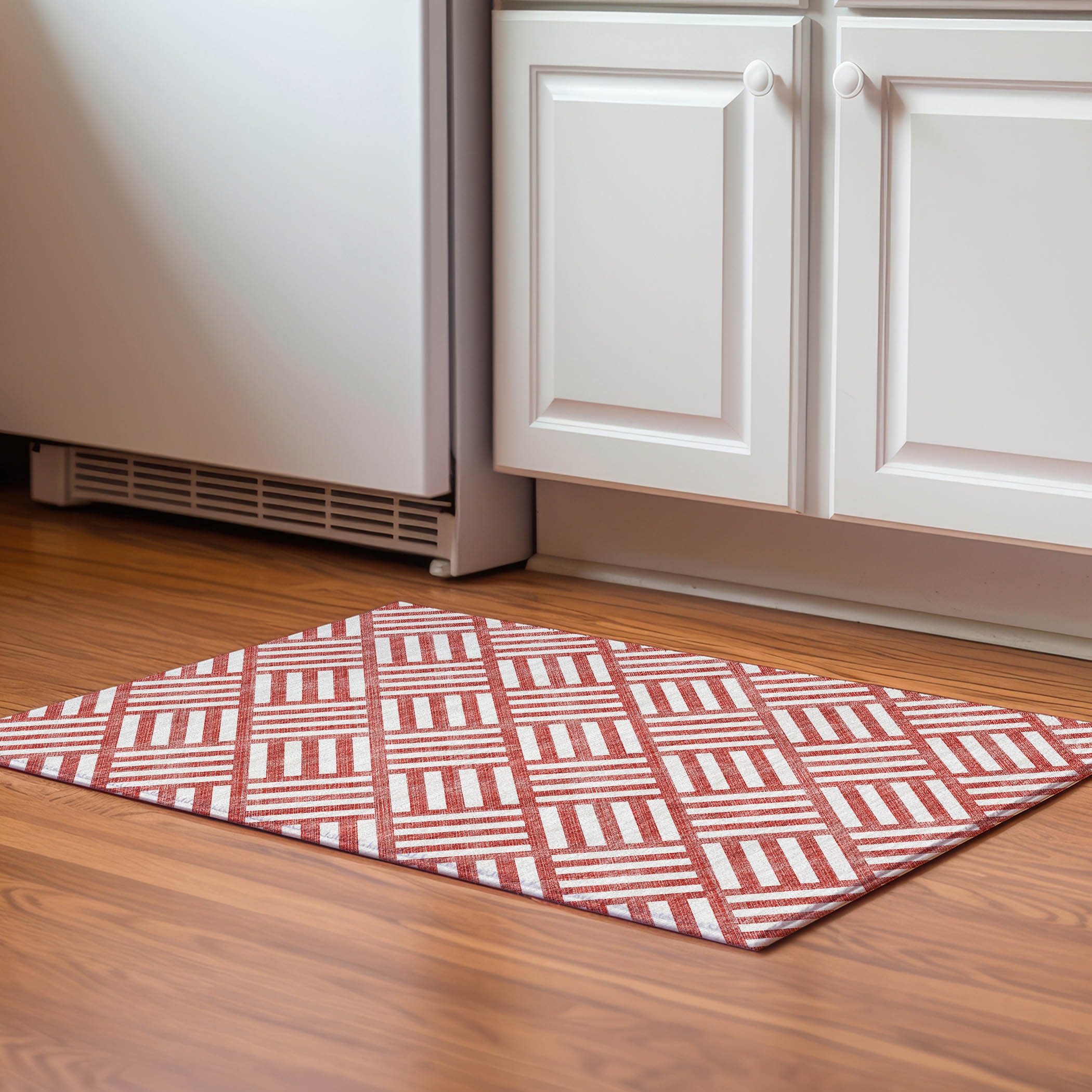 Addison Rugs AMF620RD20X30 Mayfield AMF620RD 2 x 3 (ft) Loomed Polyester Red Rectangular Indoor Geometric Machine washable Area rug