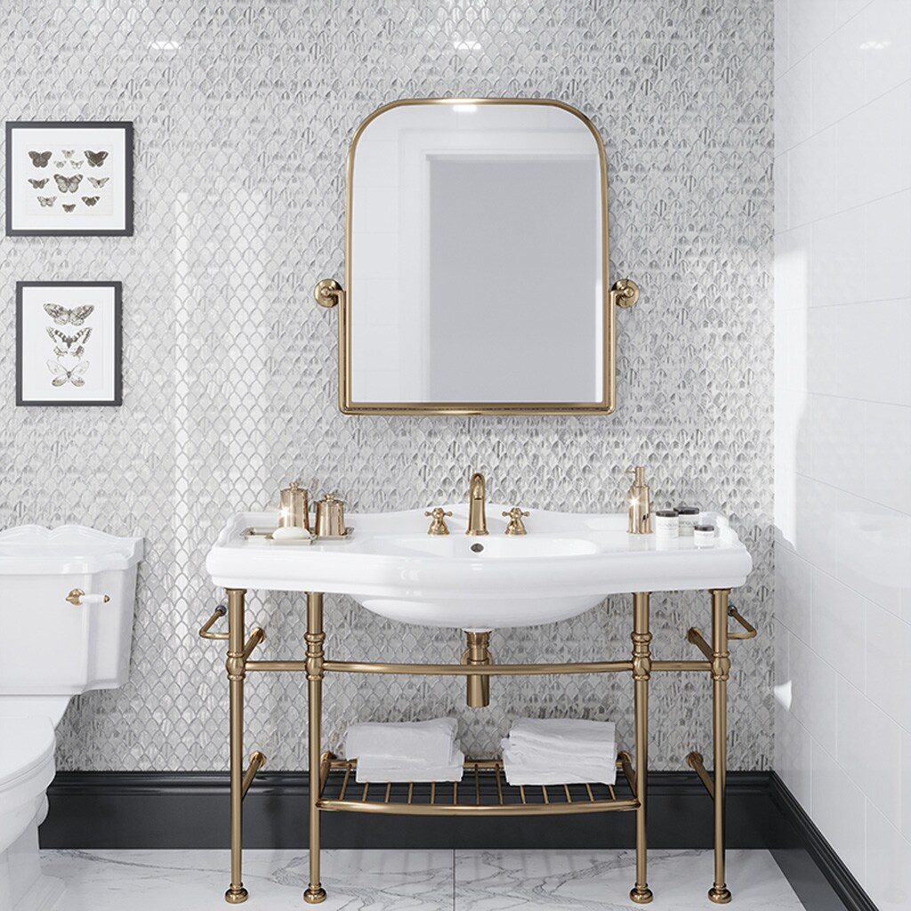 Majeste Silver Glass Fish Scale Mosaic Tile