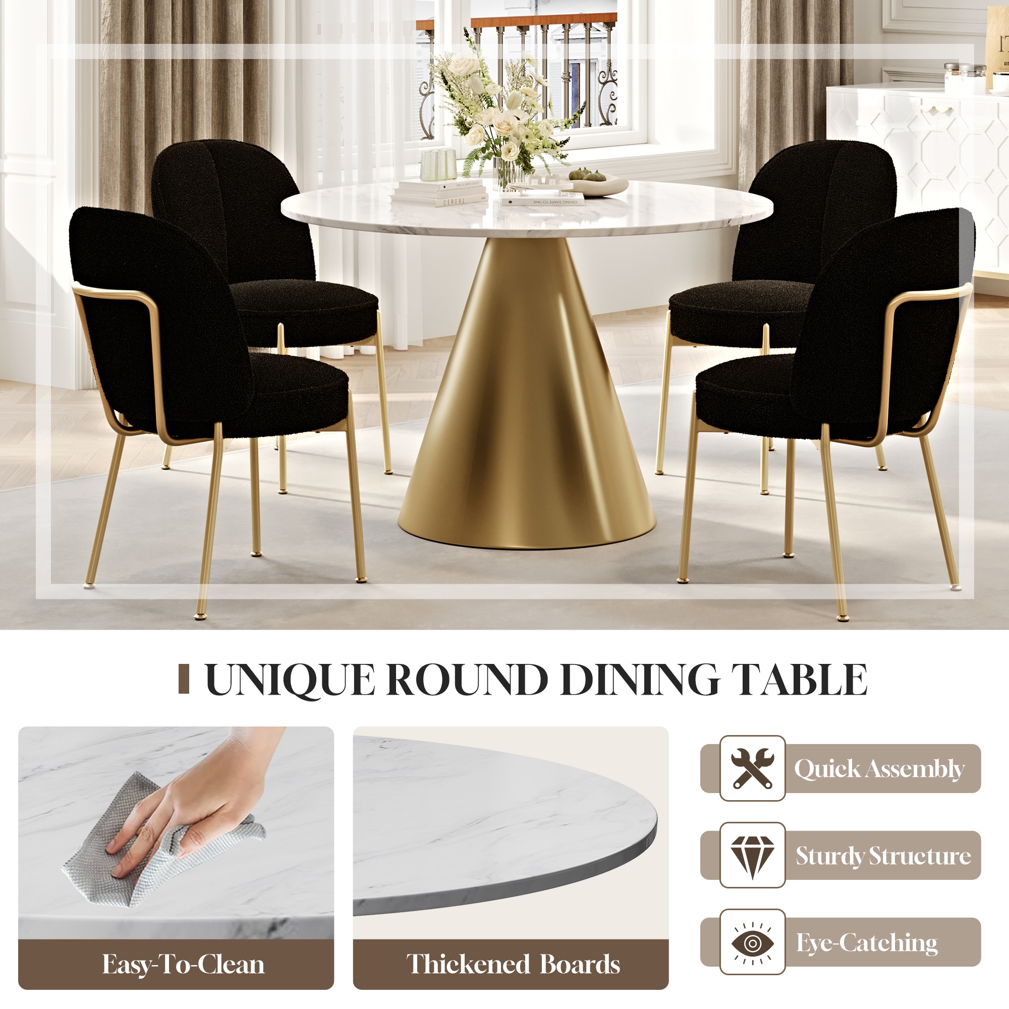 Clihome CL-R3WHBGDM08 Dining-Sets - View #5
