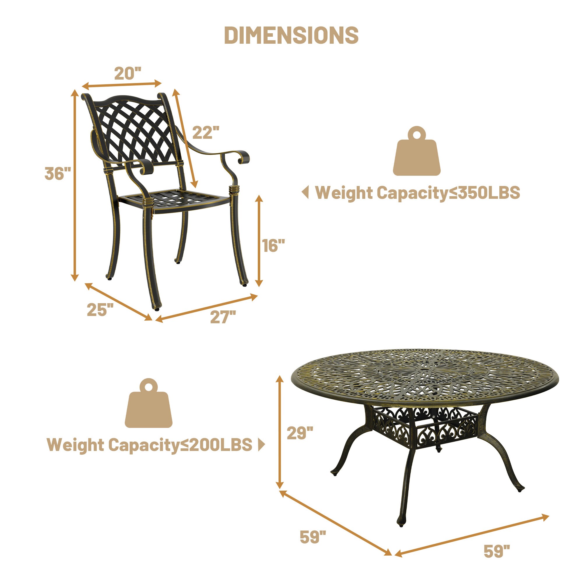 Clihome CL-XG150TEX-BR Patio-Dining-Sets - View #5
