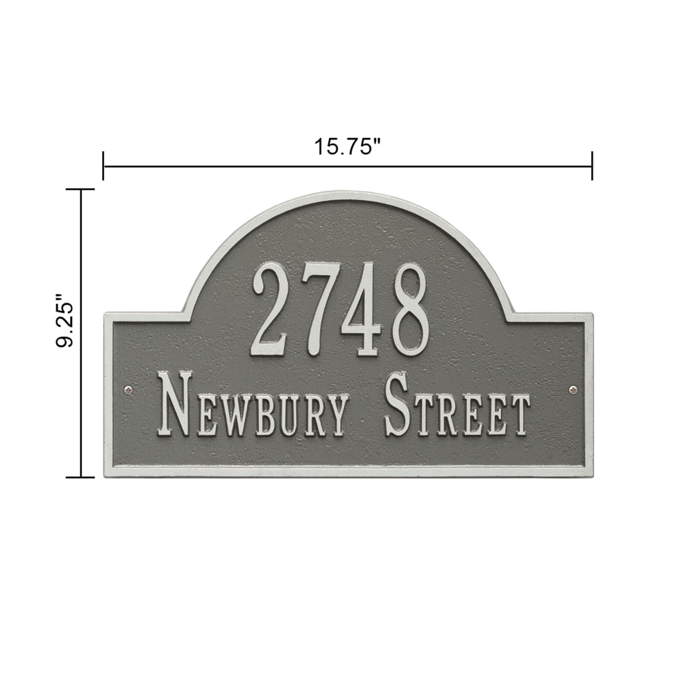 Whitehall 9-1/4-in H x 15-3/4-in W Pewter/Silver Aluminum Address Plaque 1004PS Sansujyuku sansujyuku.com