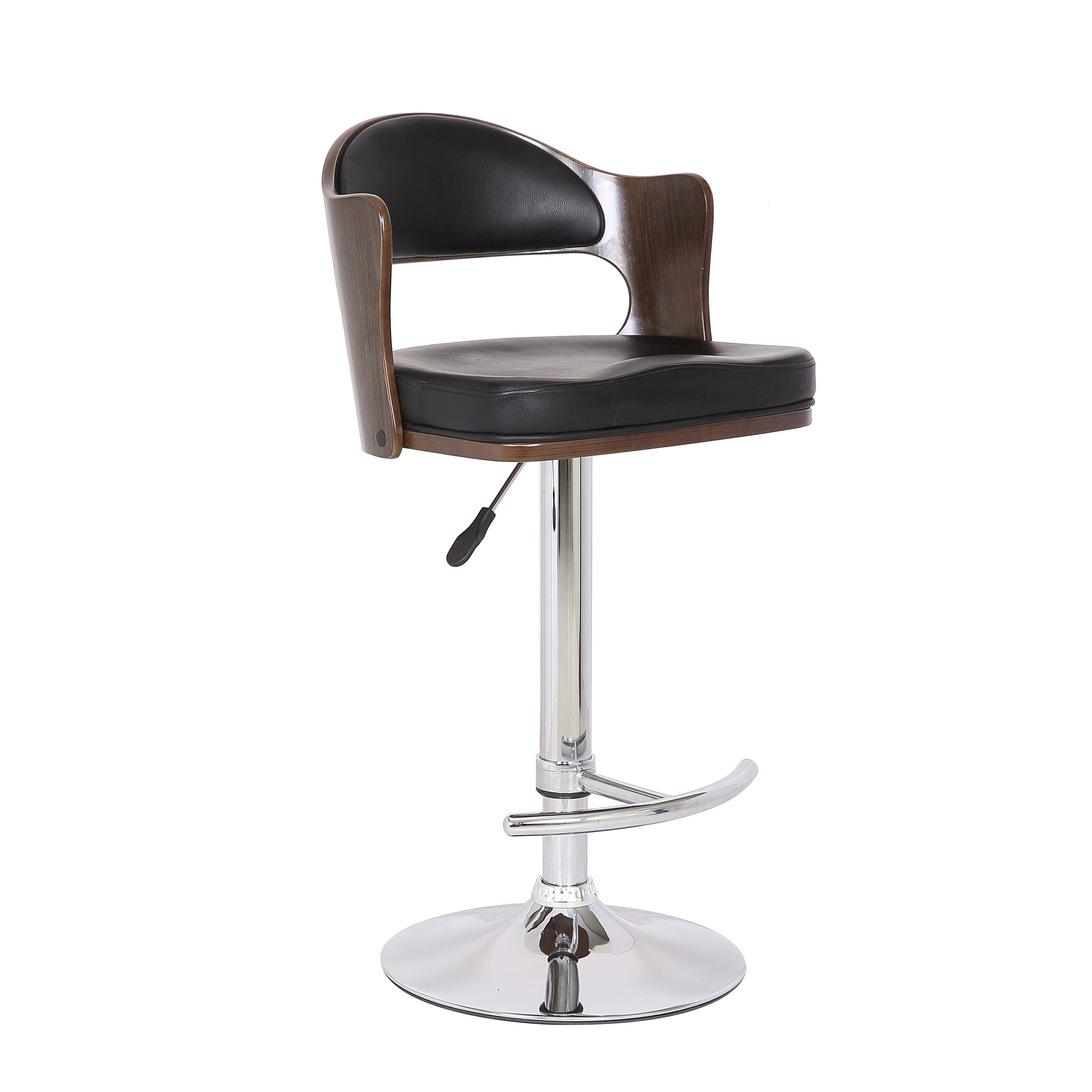 AC Pacific ACBS03-B-GW Weathered oak 26.0-in H Adjustable Height Counter height Square seat Upholstered Swivel Metal Bar Stool