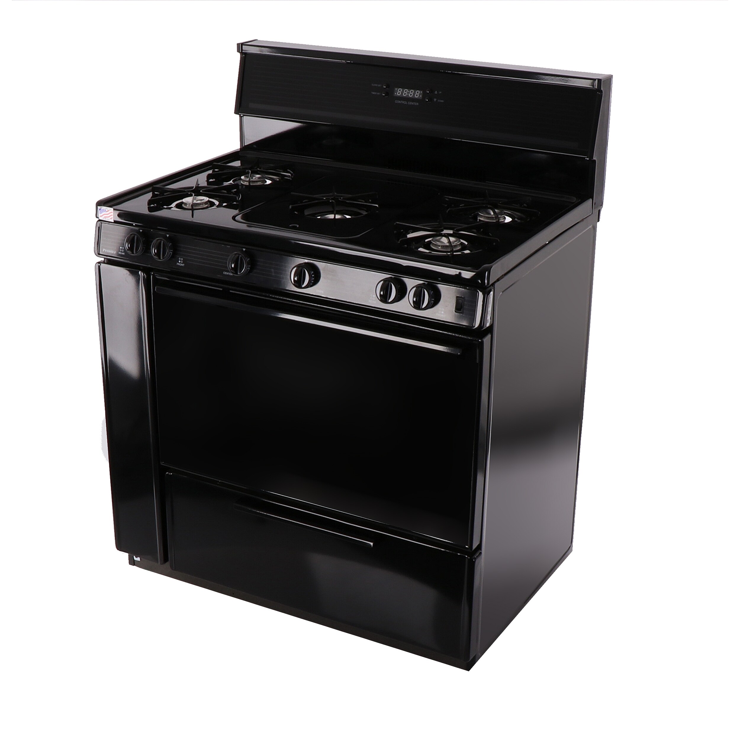 Premier 36-in 5 Burners 3.9-cu ft Freestanding Natural Gas Range (Black ...