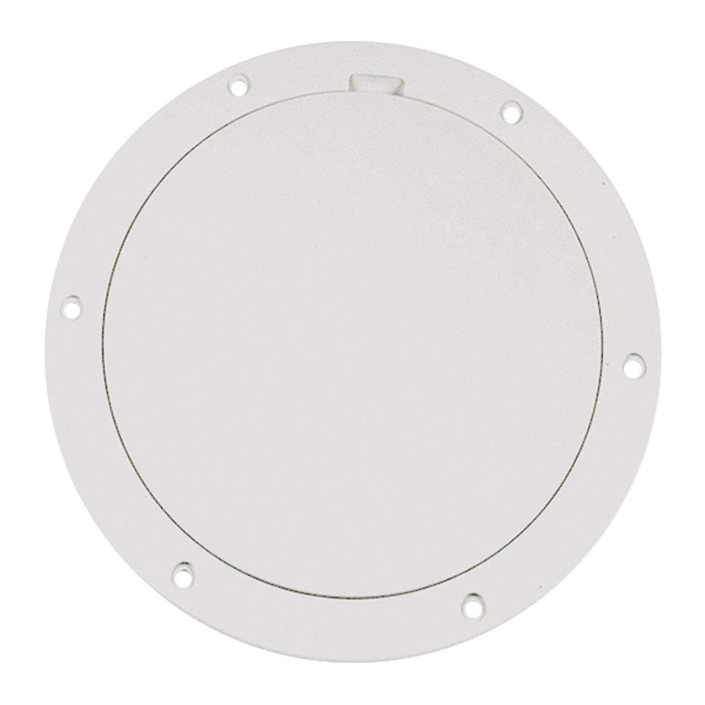 Beckson Pry-Out Deck Plate- 6-in with Smooth Center, White at Lowes.com