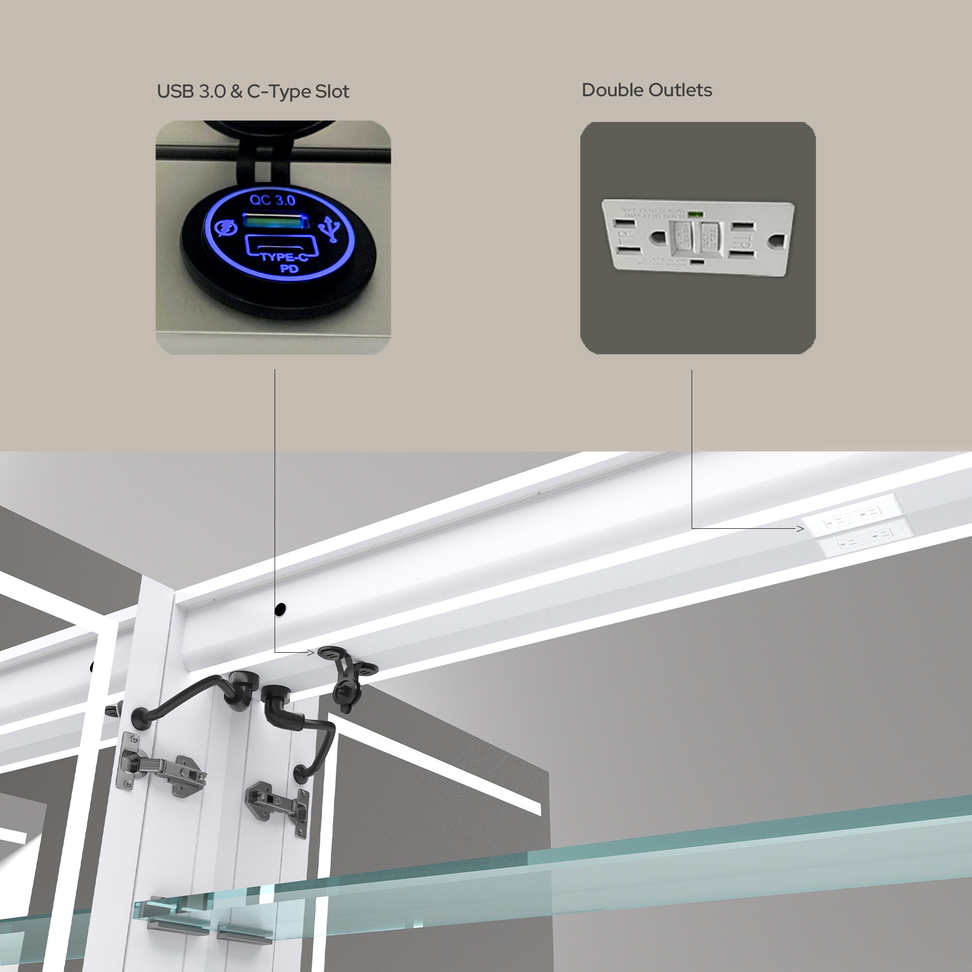 Ayna Decors AMCNE3032LEDC Bathroom-Medicine-Cabinets - View #10