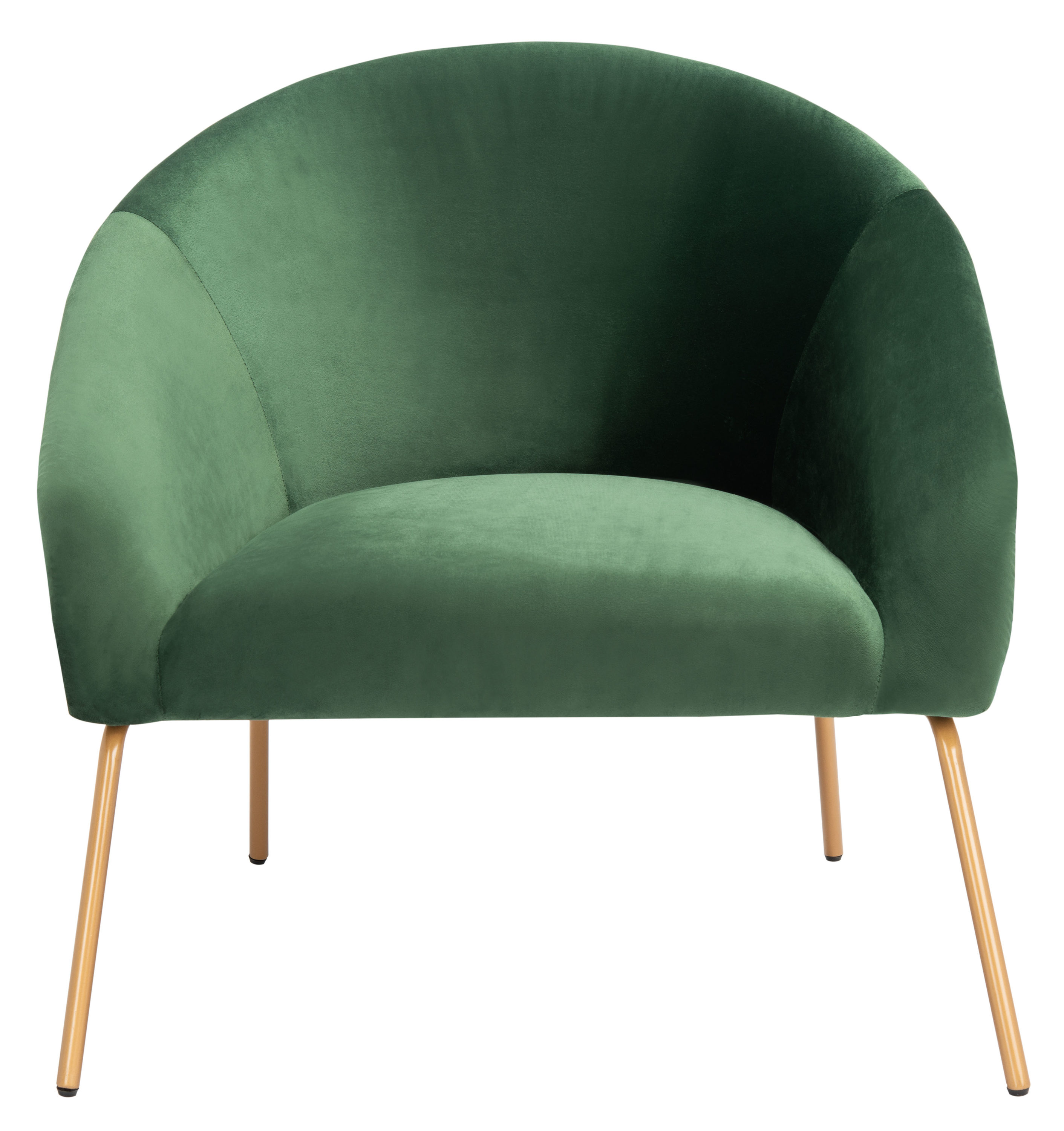 Safavieh ACH6204B Mandi Modern Green/Gold Velvet Barrel Chair