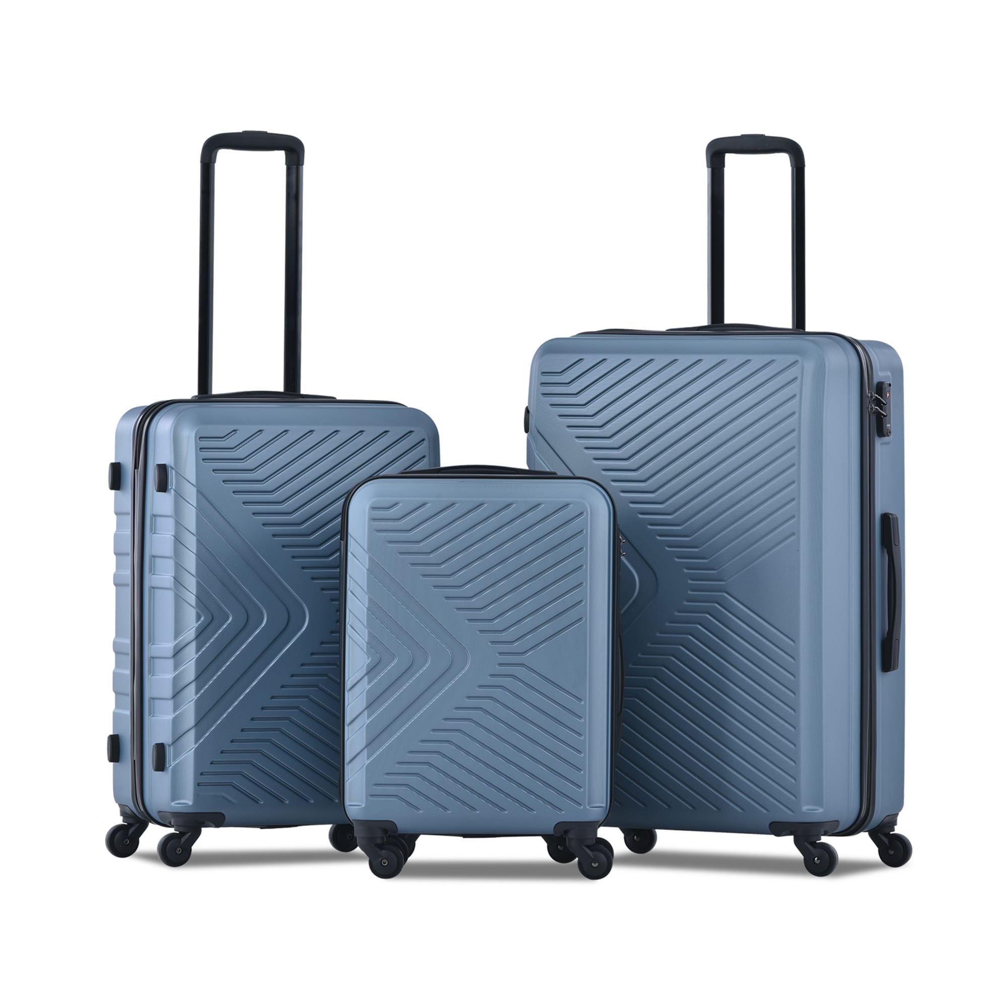 SINOFURN SYD9400018BL 19.9x11.3x29.8 Blue Plastic Hardshell Suitcase set 3 -Bag