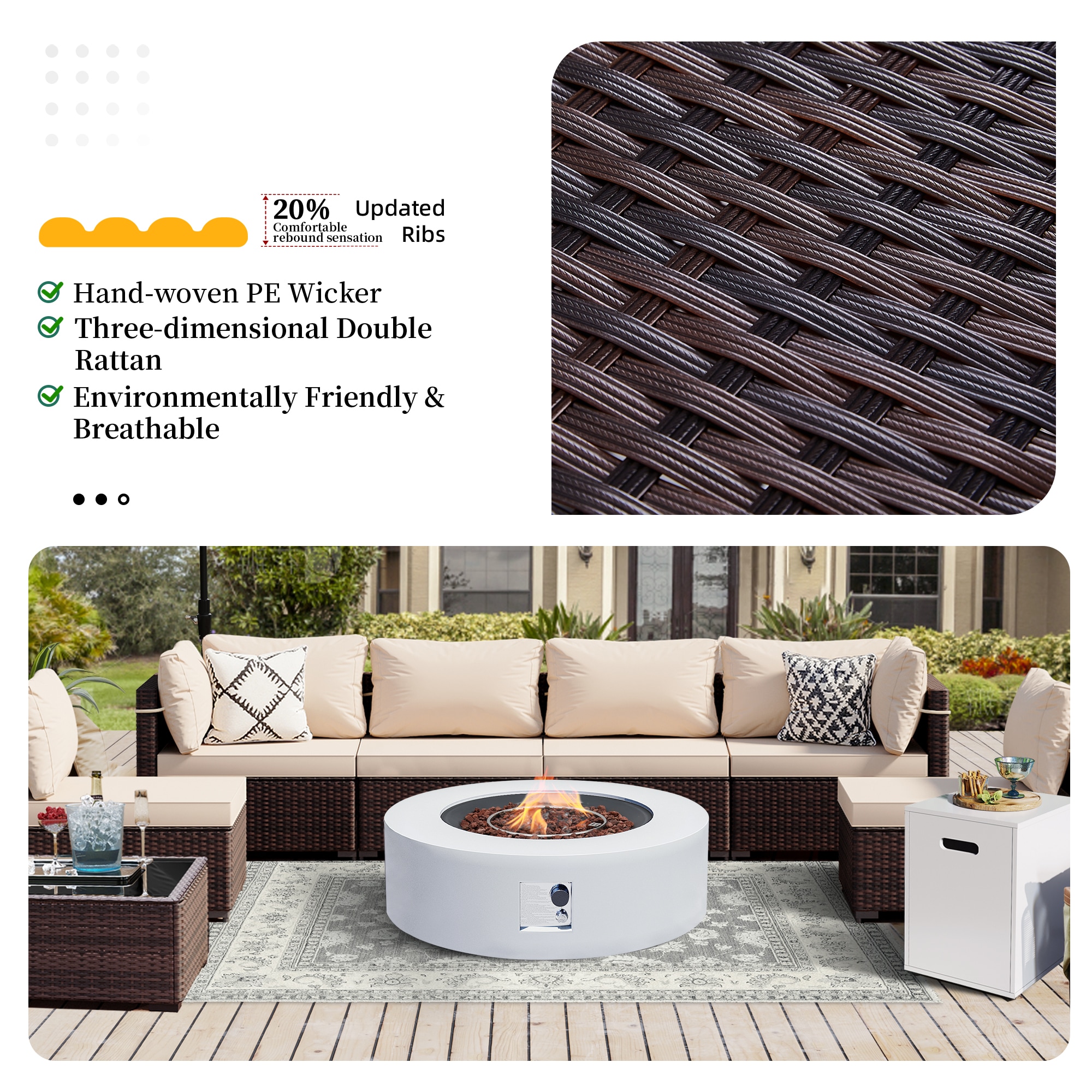 UPHA PL-2CZ-42TPWH-Z1 Patio-Conversation-Sets - View #6