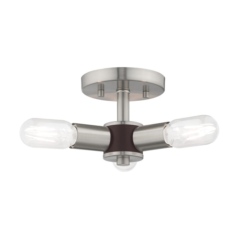 Copenhagen Brushed Nickel 3-Light Flush Mount Ceiling Fixture