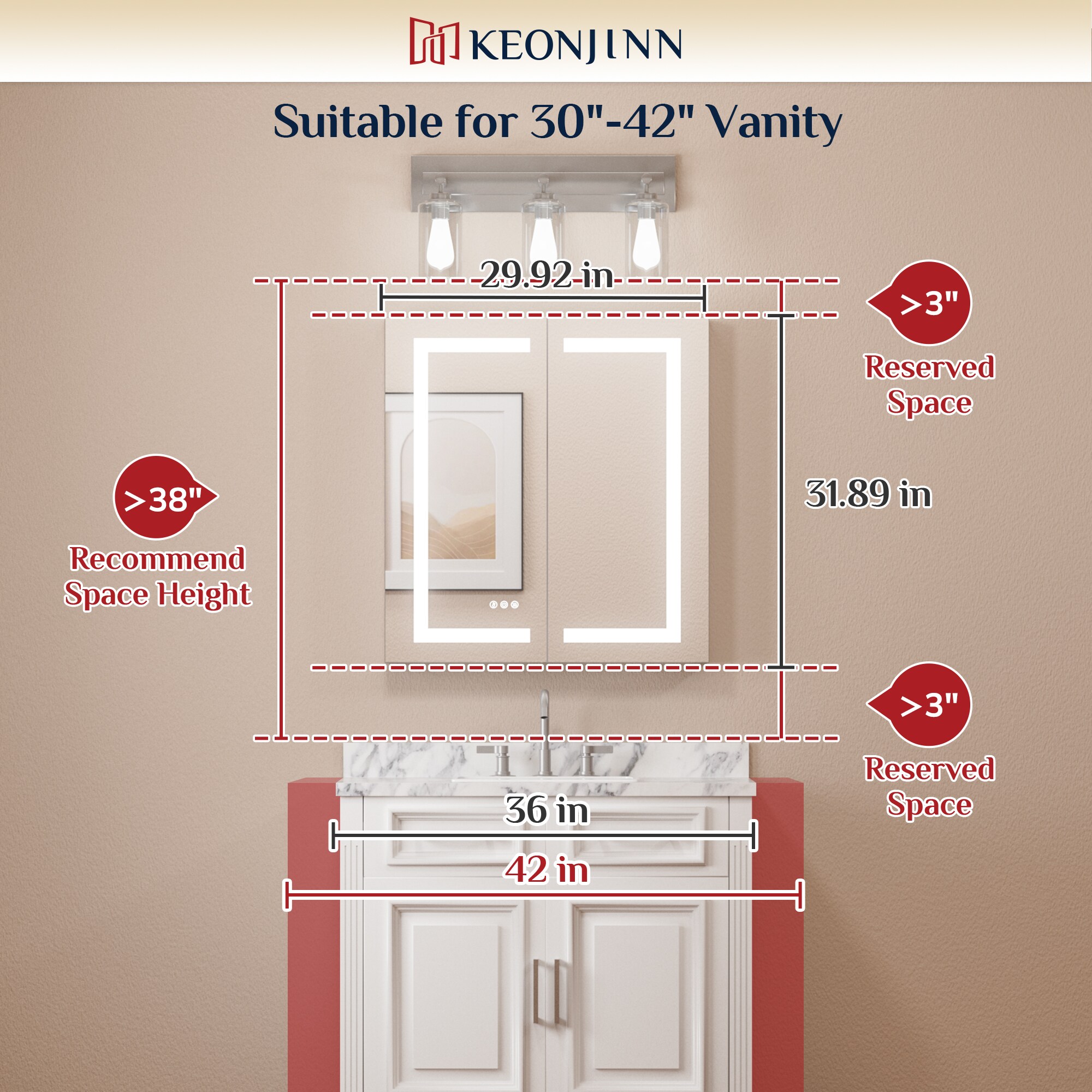 Keonjinn LW-JG-ZG-7681 Bathroom-Medicine-Cabinets - View #4