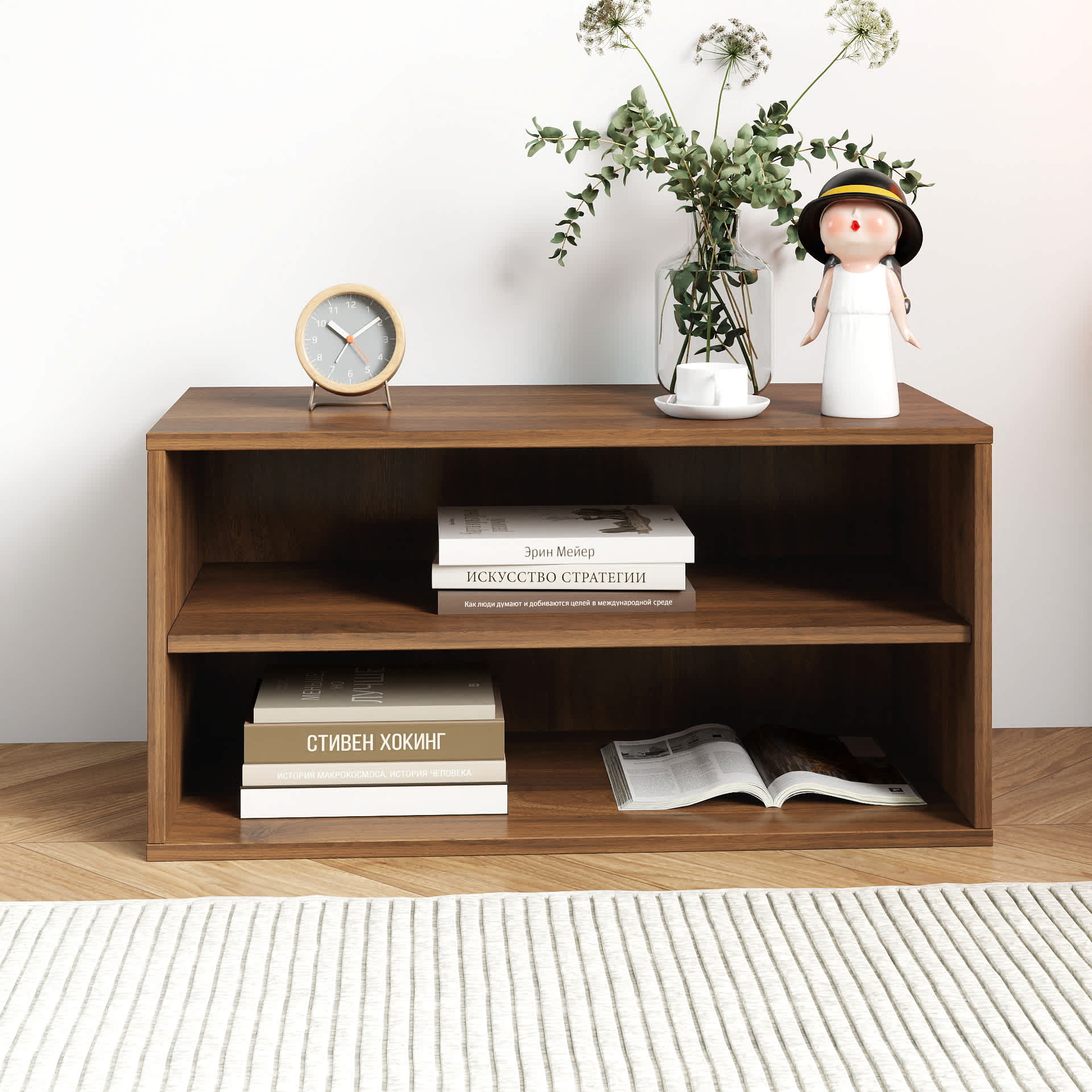 Vynxaria LESX1057-DJCW-GZ13 Stackable Mounted Storage Cabinet  15mm Particle Board  for Books Décor  Clutter Free Spaces