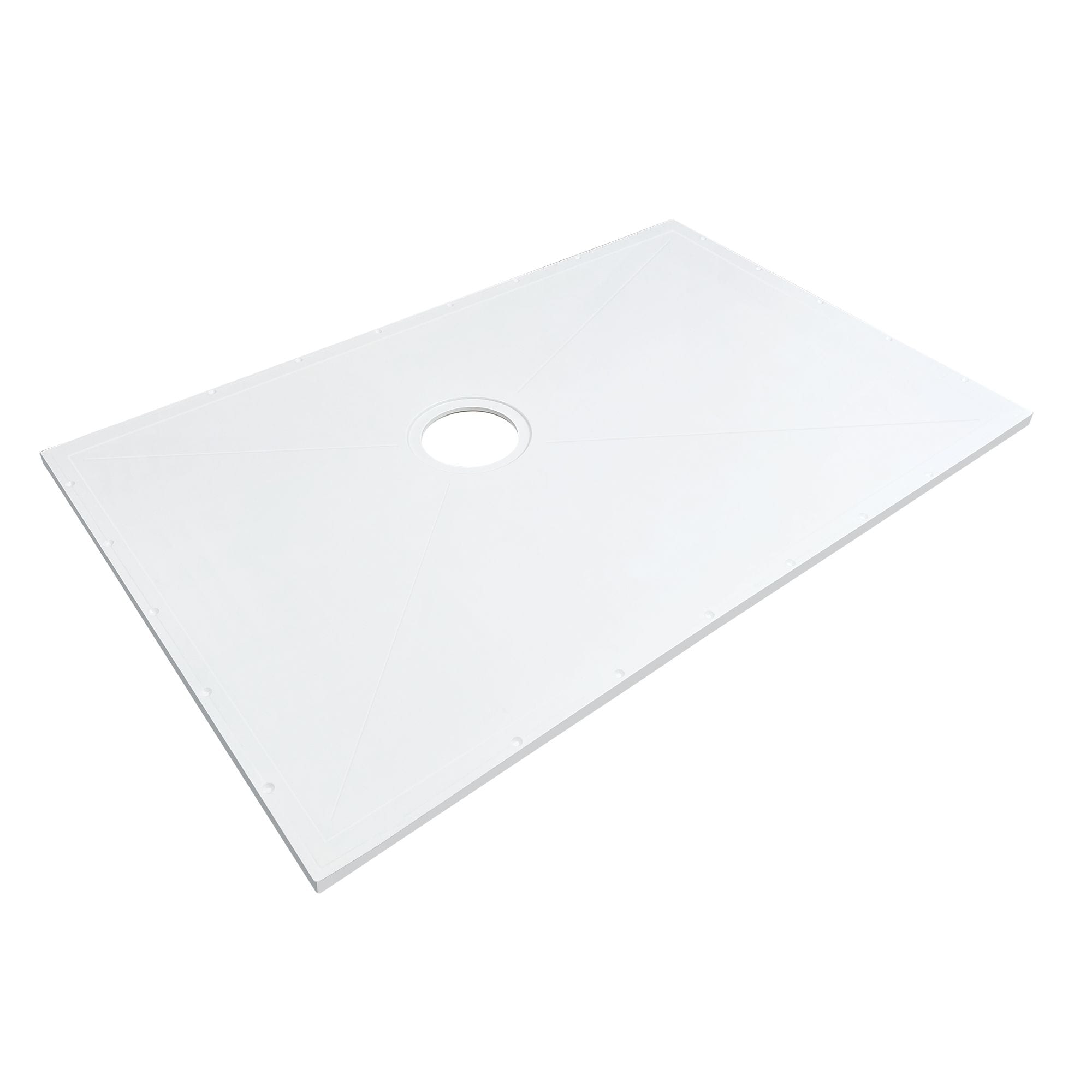 Transolid FW5535-31 FW 35.4-in W x 55.12-in L White Single Threshold Rectangle Shower pan base with (Back Drain)