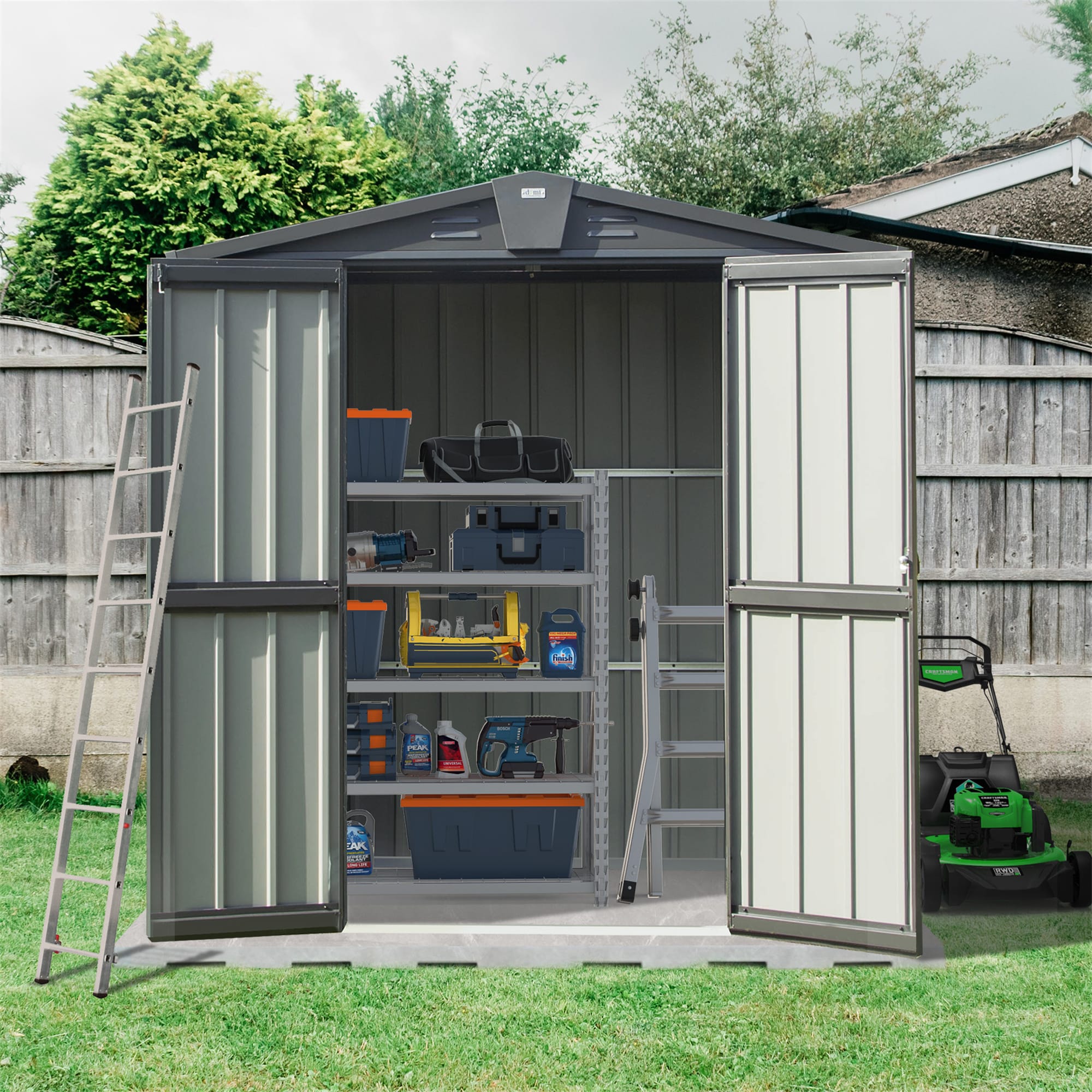 WELLFOR TWSG042-BK Metal-Storage-Buildings-Sheds - View #4