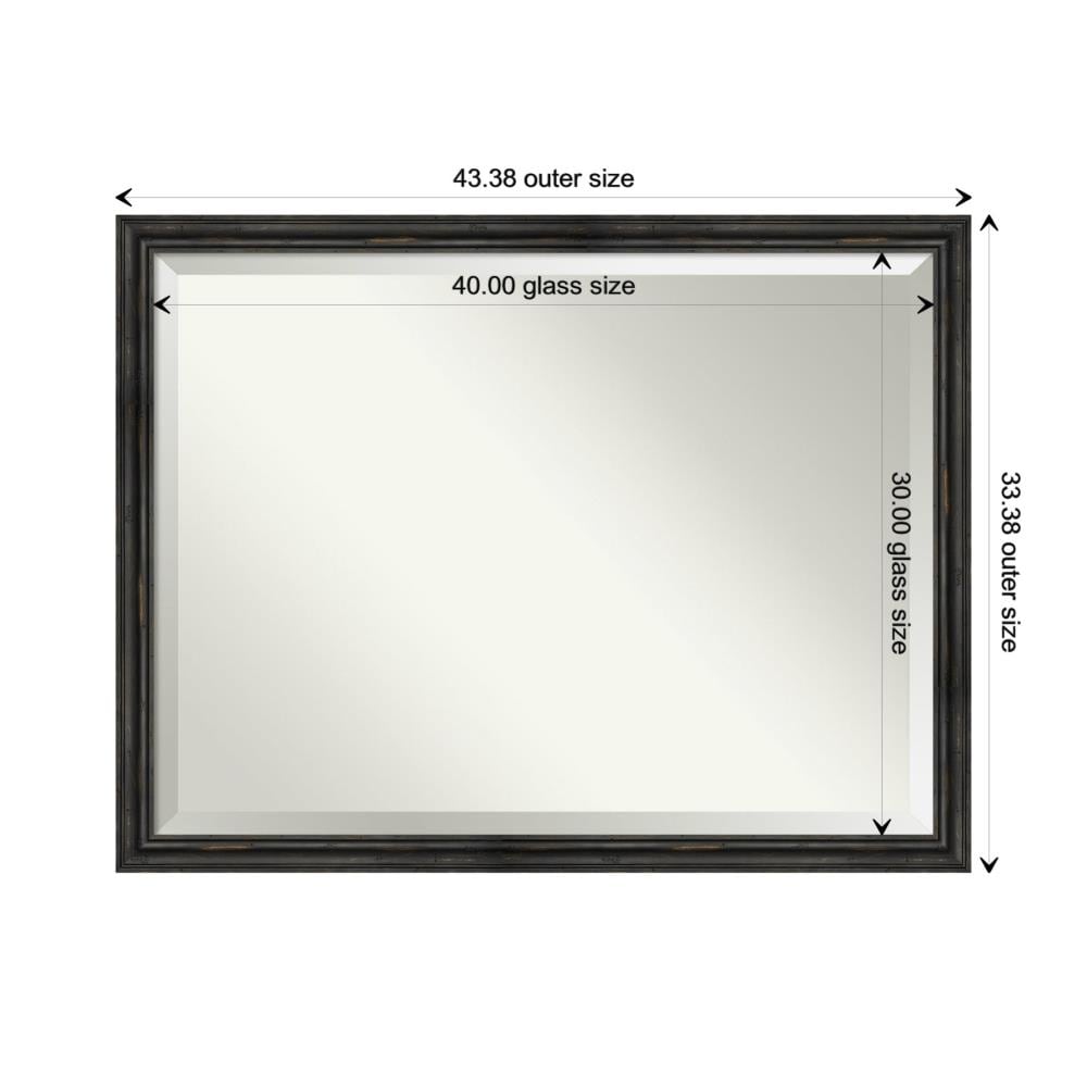 Rustic Black Pine Rectangular Bathroom Vanity Mirror