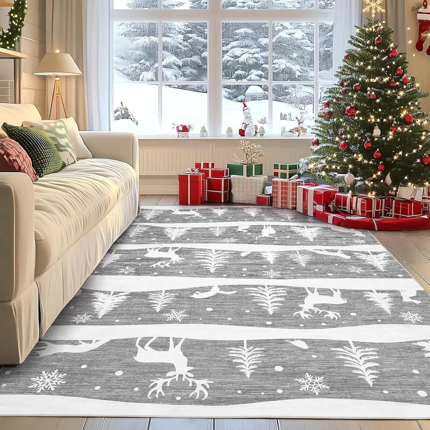 Garvee Gray 6x9 Area Rugs for Living Room Indoor Non Slip Carpet ...
