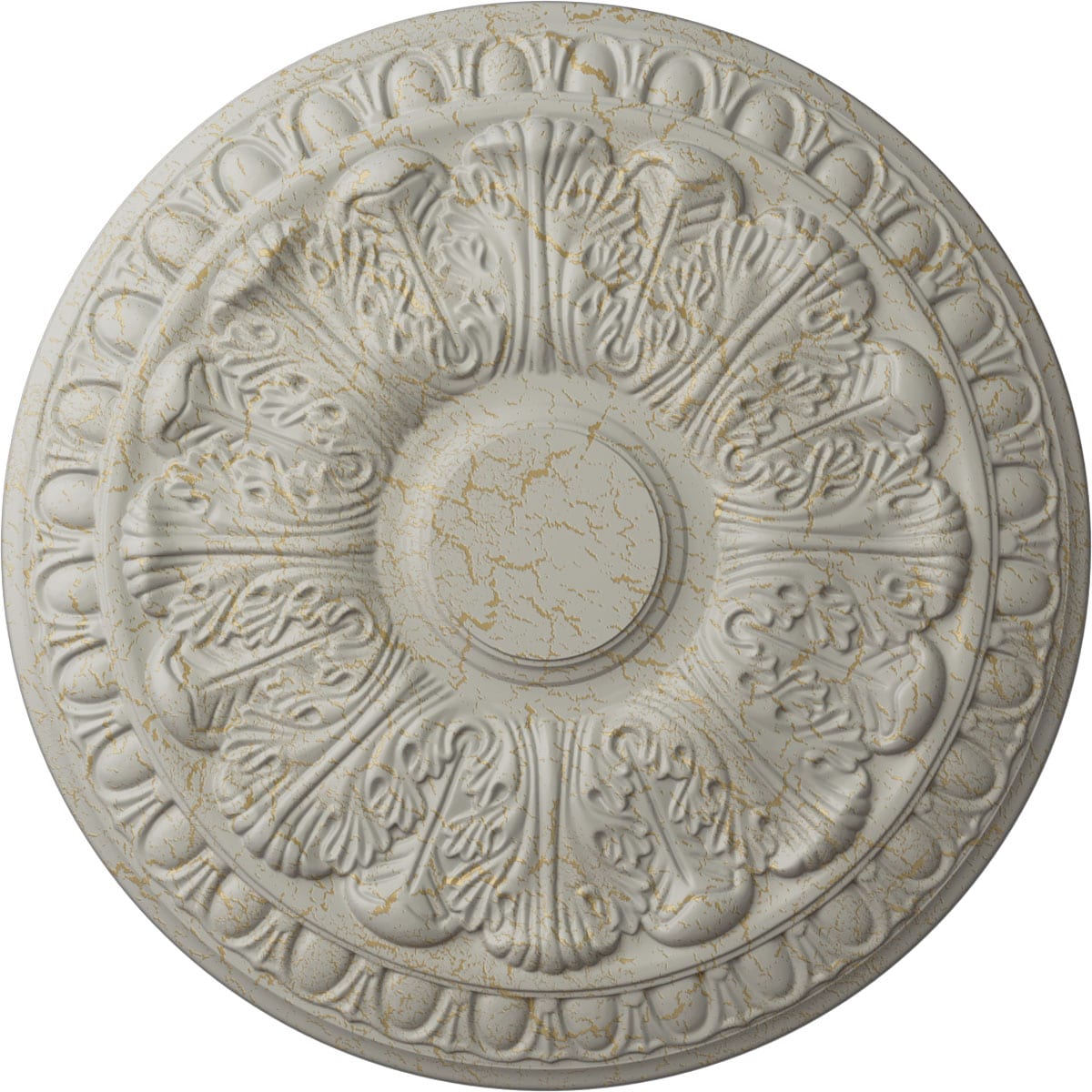 Ekena Millwork CM15CNPCC Colton 15.75-in W x 15.75-in L Painted Pot Of Cream Crackle Polyurethane Whole Ceiling Medallion