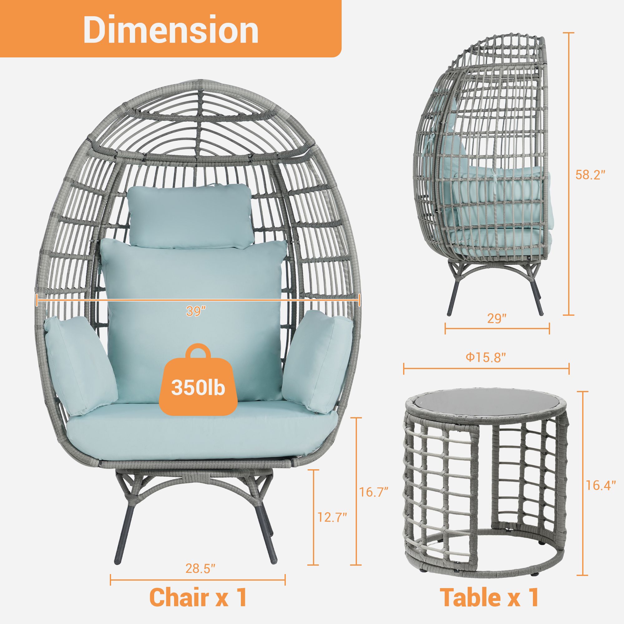 SANSTAR L-RJDC64TF-AC Patio-Conversation-Sets - View #2