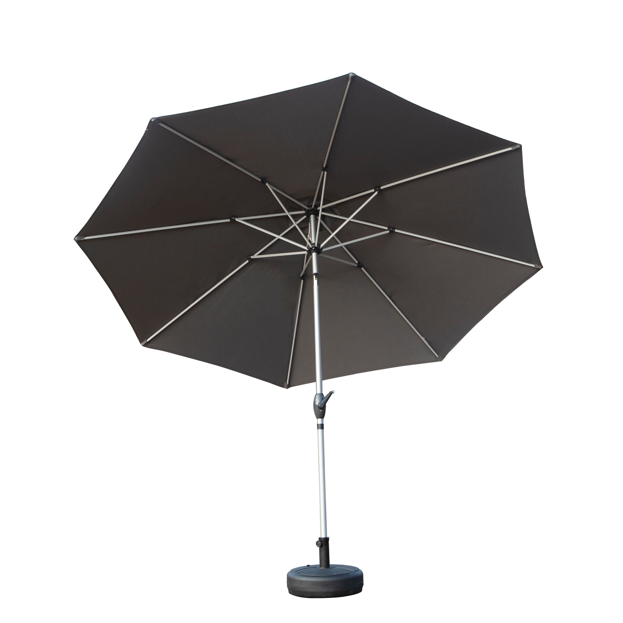Clihome CL-CPL-95948 9-ft Aluminum Gray Push-button Tilt Garden Patio Umbrella