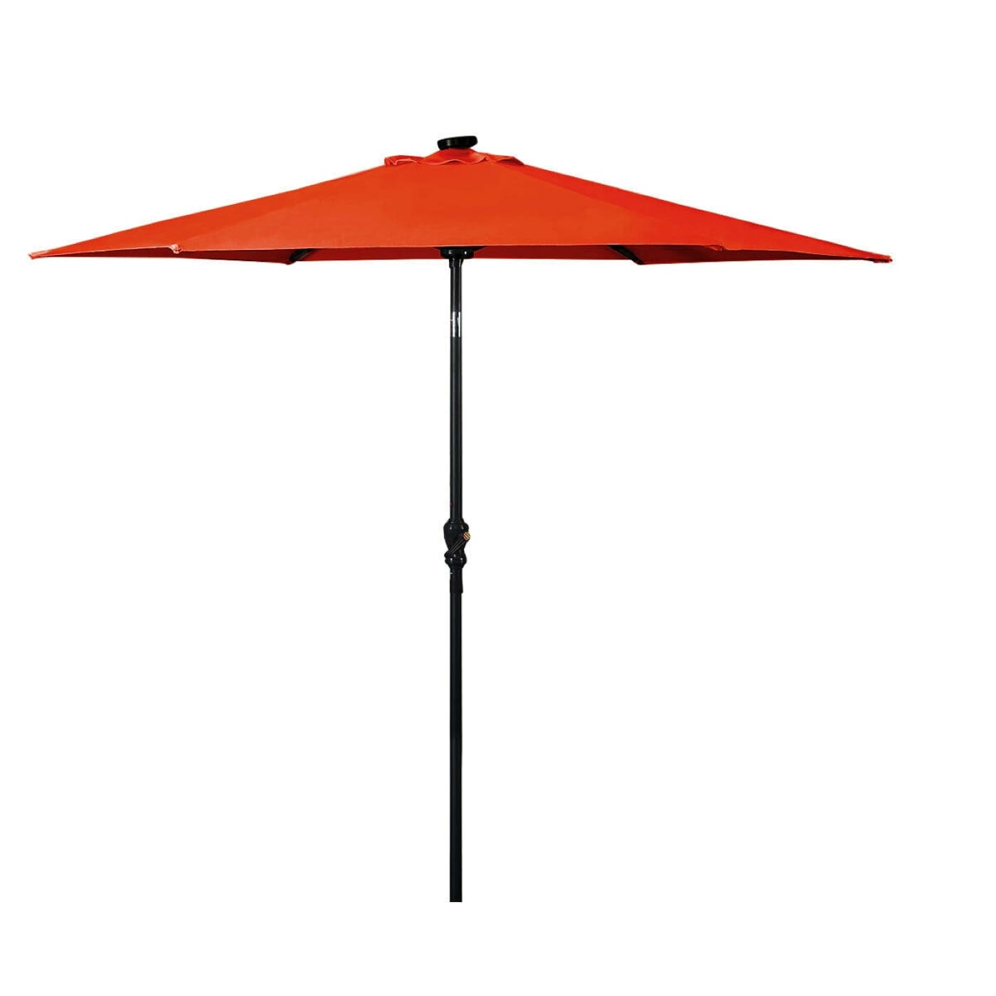 WELLFOR LWAROP83 9-ft Steel Orange Push-button Tilt Market Patio Umbrella with Lights