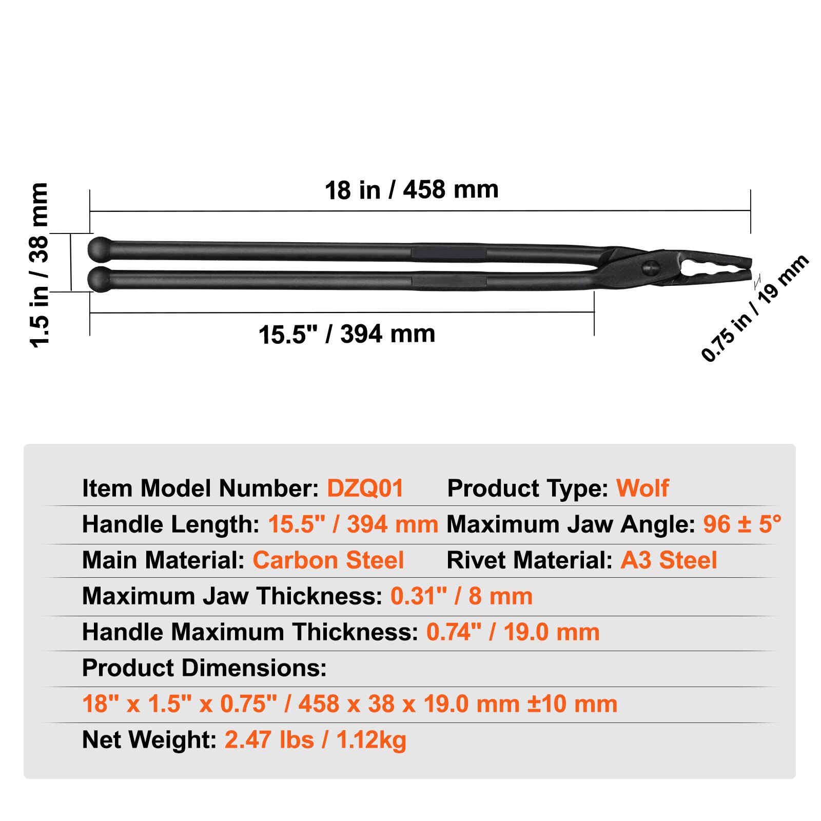 VEVOR SCDZQDPQWOLF01931V0 Brick-Tongs - View #7