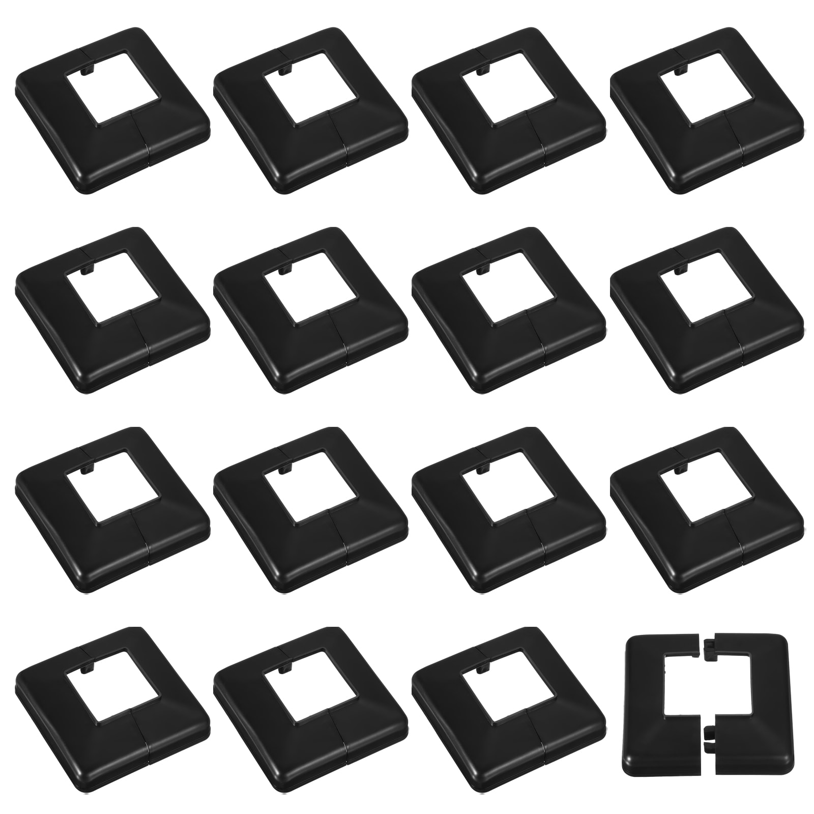 Unique Bargains Post Base Cover 16pcs 50x50 mm/2 inch x 2 inch Plastic Split Style Post Skirt Trim Skirt for Fence Stair Handrail Railing Porch 113x113 mm/4.4 inch x 4.4 inch(Overall)