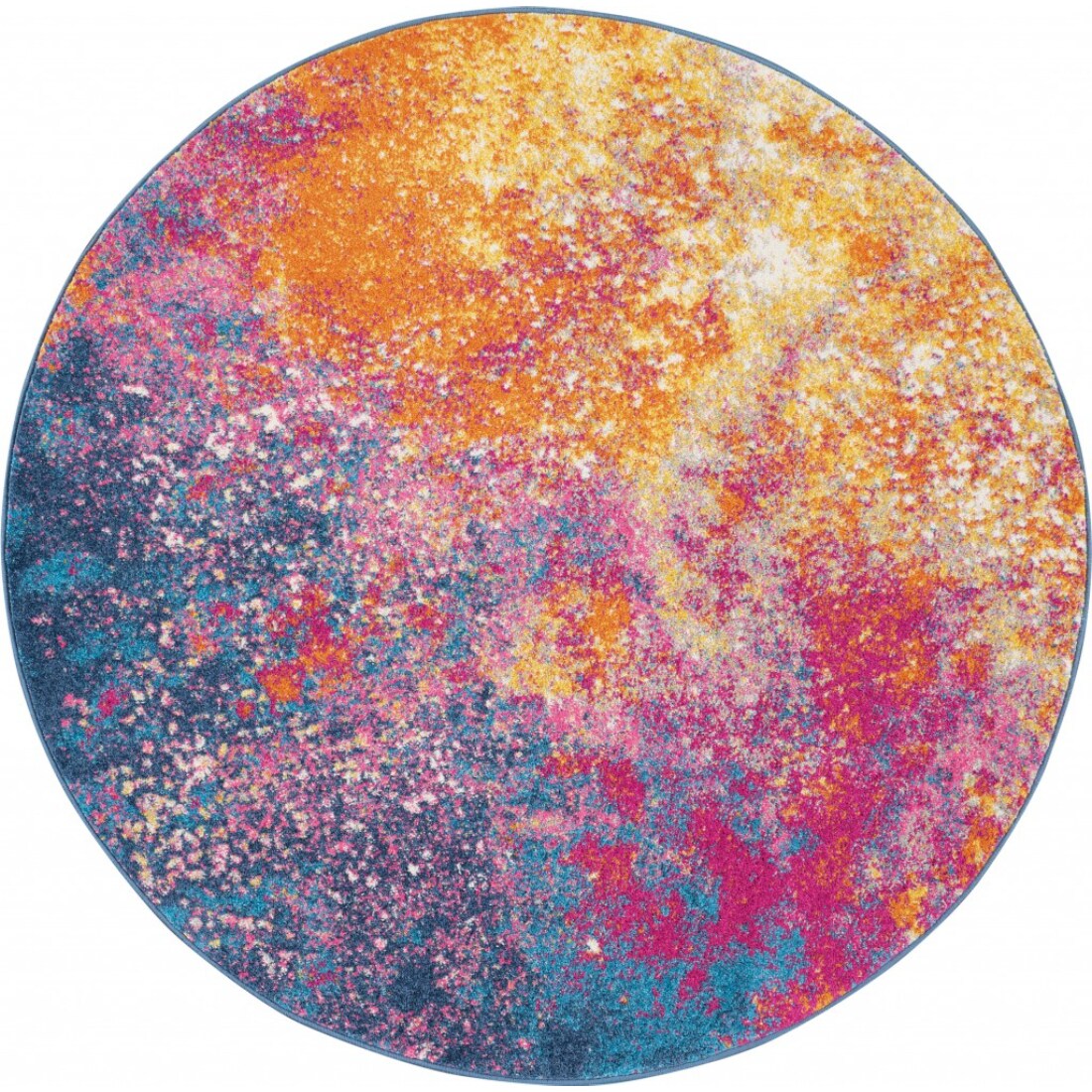 HomeRoots 4000385378 4 x 4 (ft) Polypropylene Sunburst Round Indoor Abstract Area rug