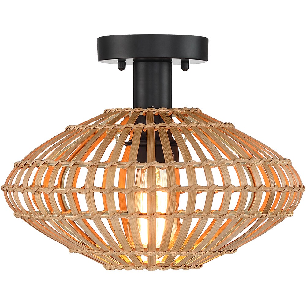 bamboo semi flush mount light