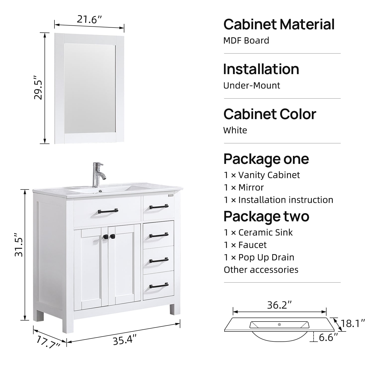 WONLINE USBR4486&USBR4460 Bath-Vanity-Combo - View #2