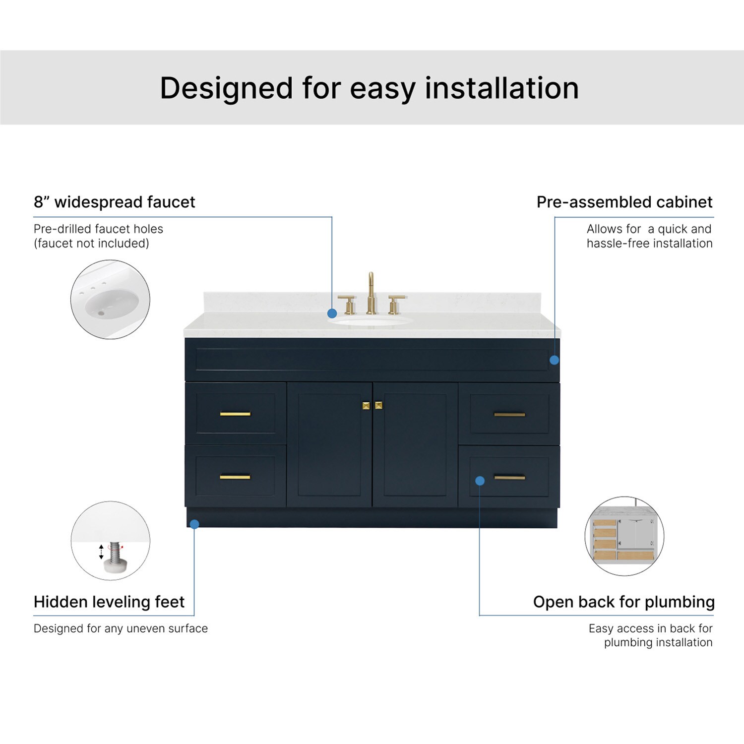 ARIEL F066SCQOVOMNB Bath-Vanity-Combo - View #6