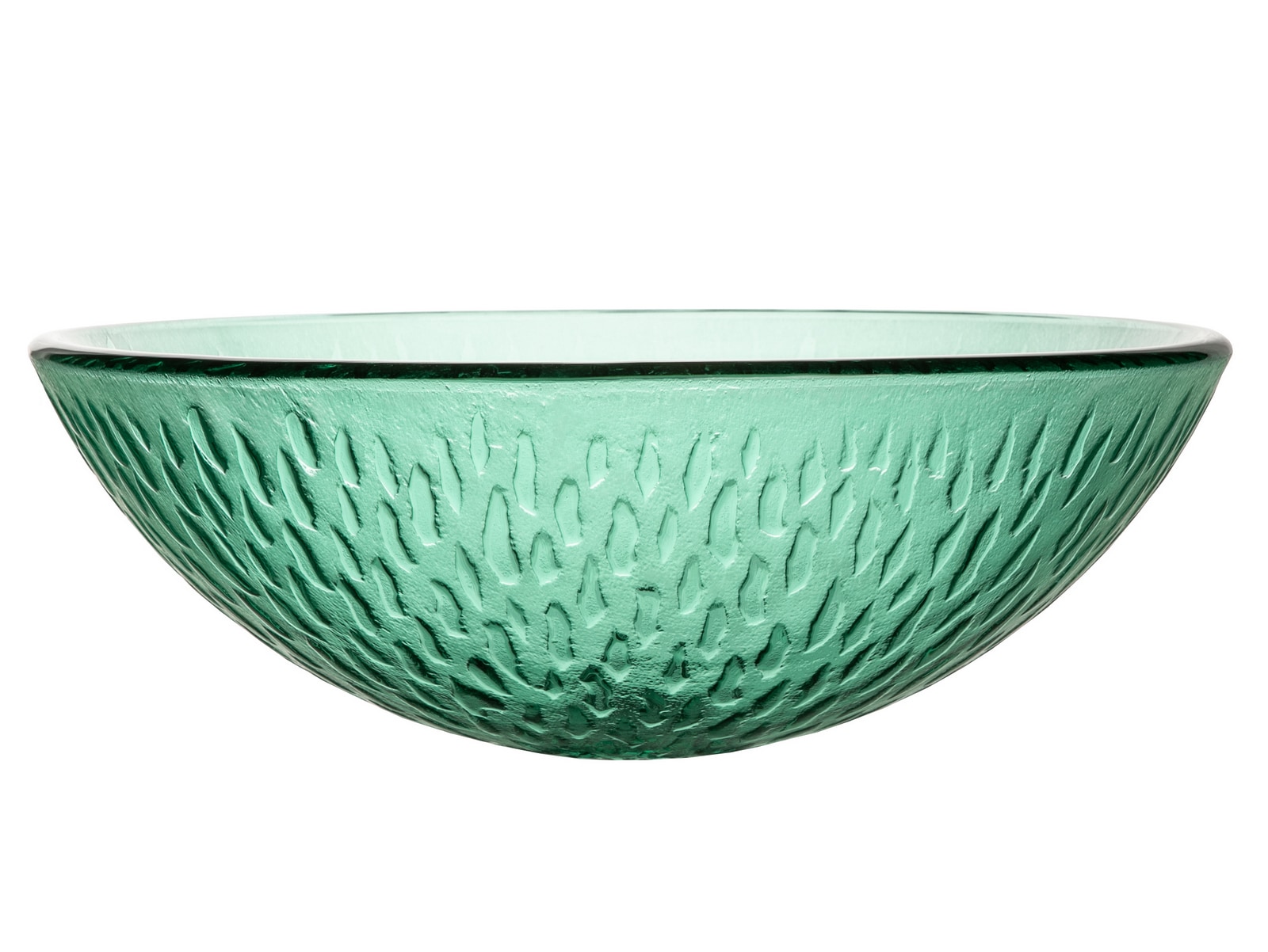 Eden Bath Green Glass Vessel Round Modern Bathroom Sink (16.75-in x 16. ...