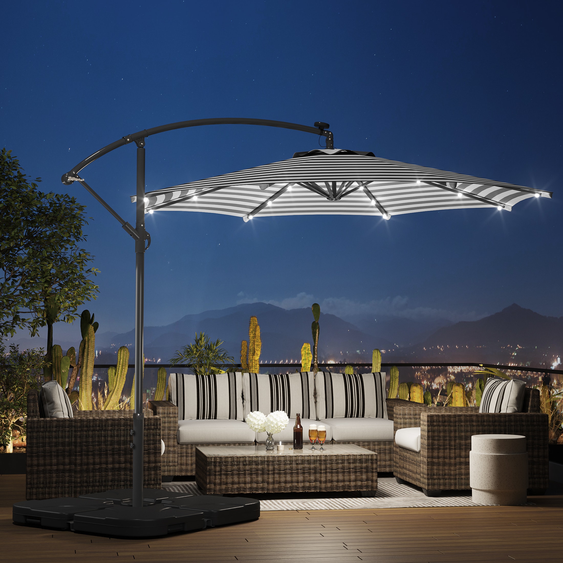 Westin Furniture OS3002-BK/WH Umbrellas-2 - View #2