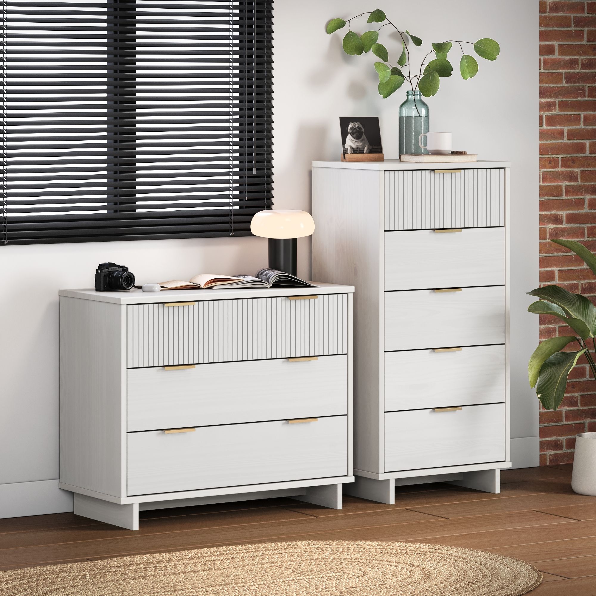 Manhattan Comfort GRAN011 White Full Bedroom Set