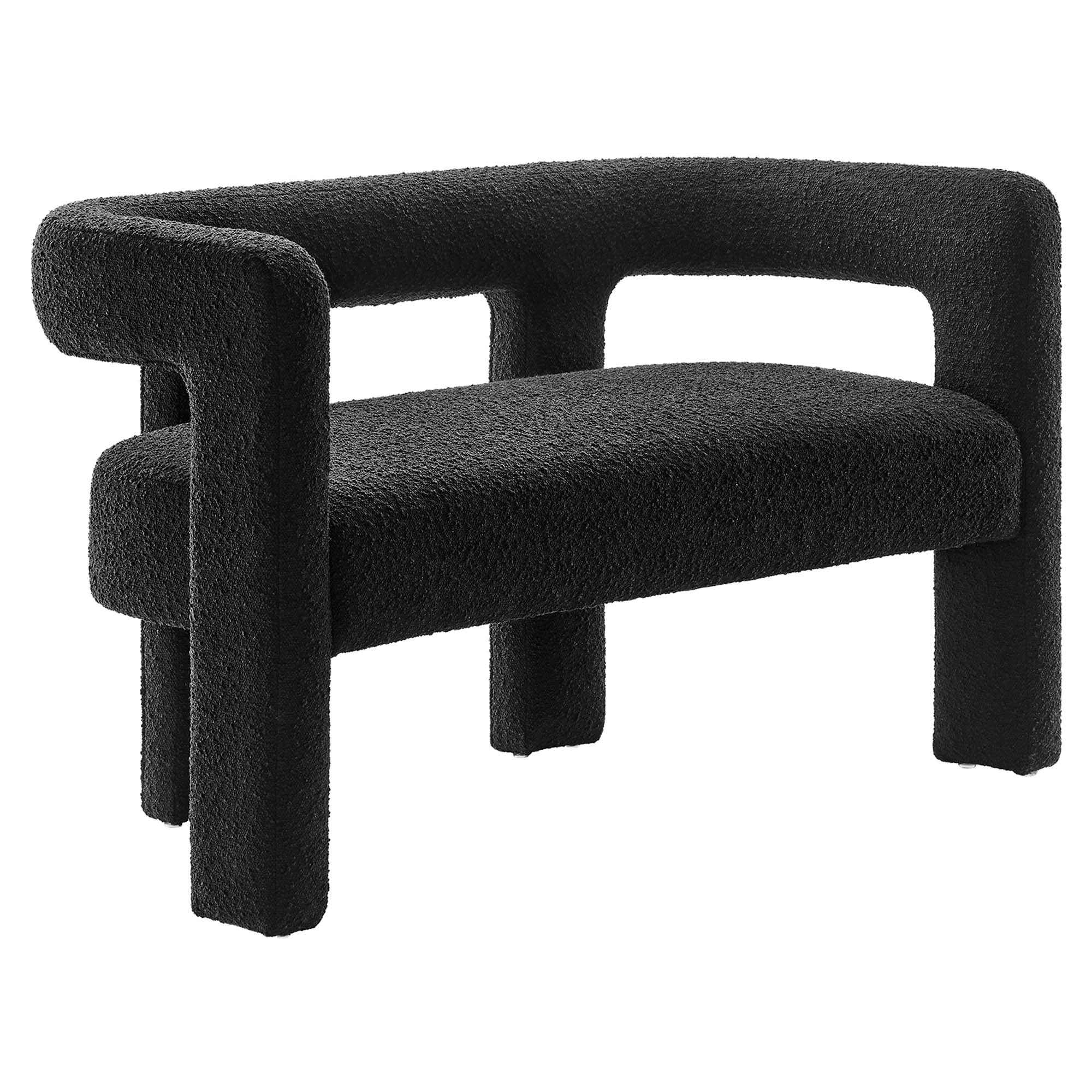 Modway  Kayla Boucle Upholstered Loveseat in Black