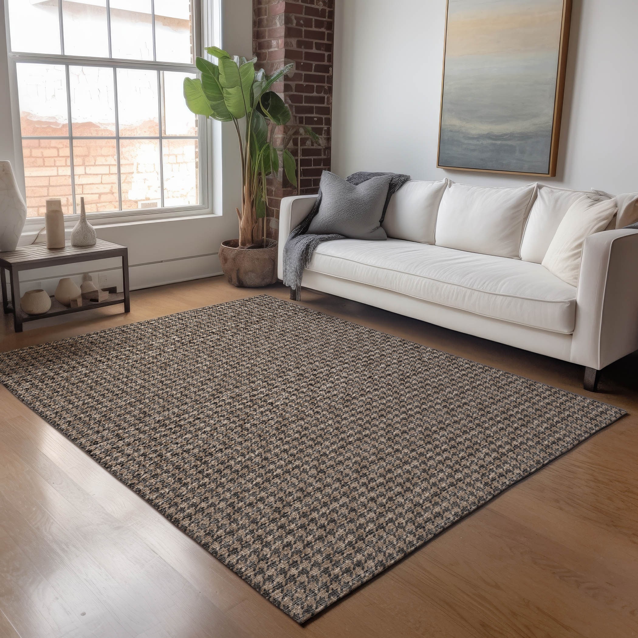Addison Rugs AMF137CH5X8 Mayfield AMF137CH 5 x 7 (ft) Loomed Polyester Chocolate Rectangular Indoor Geometric Machine washable Area rug