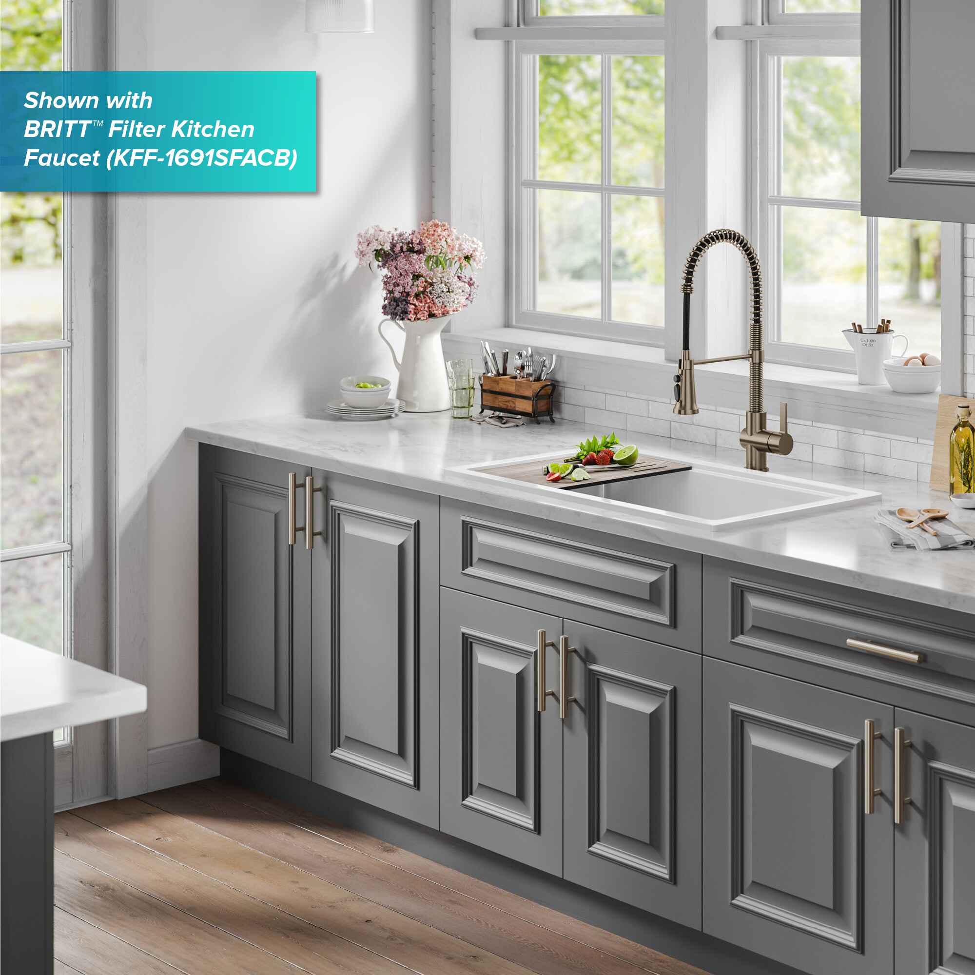 Gloss White Fireclay 33 Inch Single Bowl Drop-In Kitchen Sink