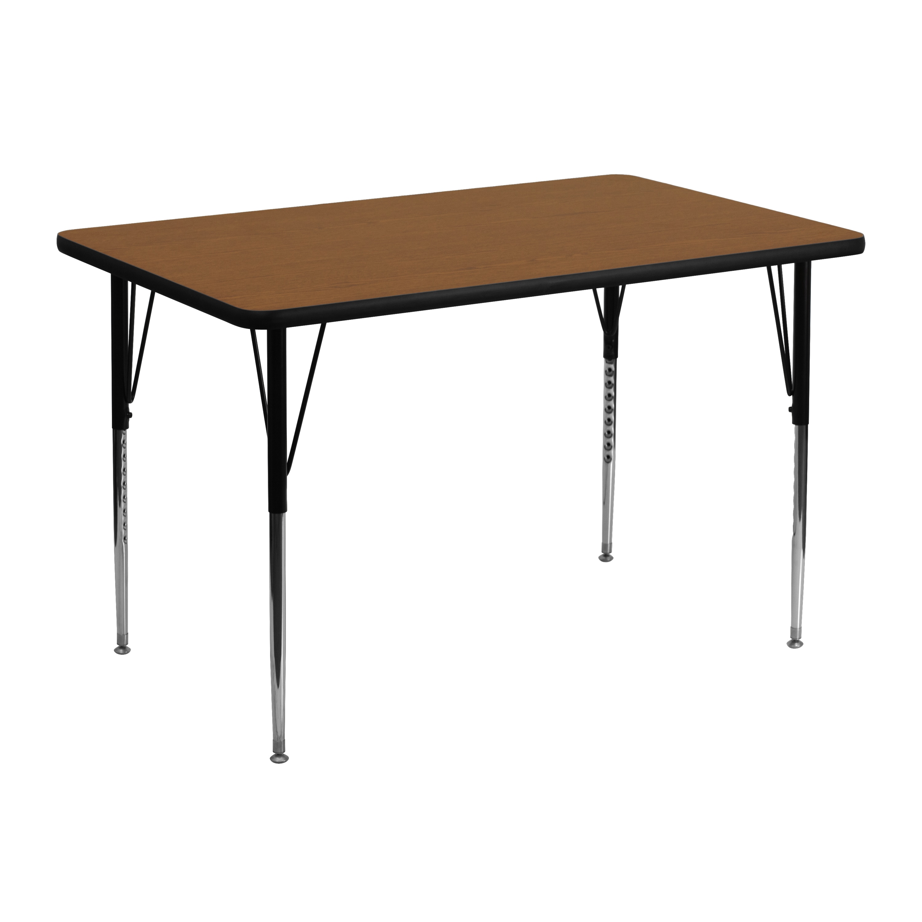 Emma + Oliver 30x48 Oak HP Laminate Adjustable Activity Table