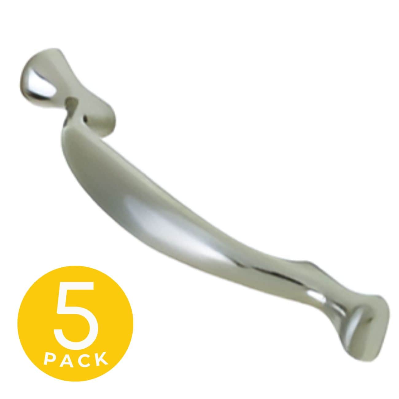 Sapphire SP-800857 Pull 5-in , 96mm Center to Center Satin Nickel Rectangular Bar Drawer Pull 5 -Pack