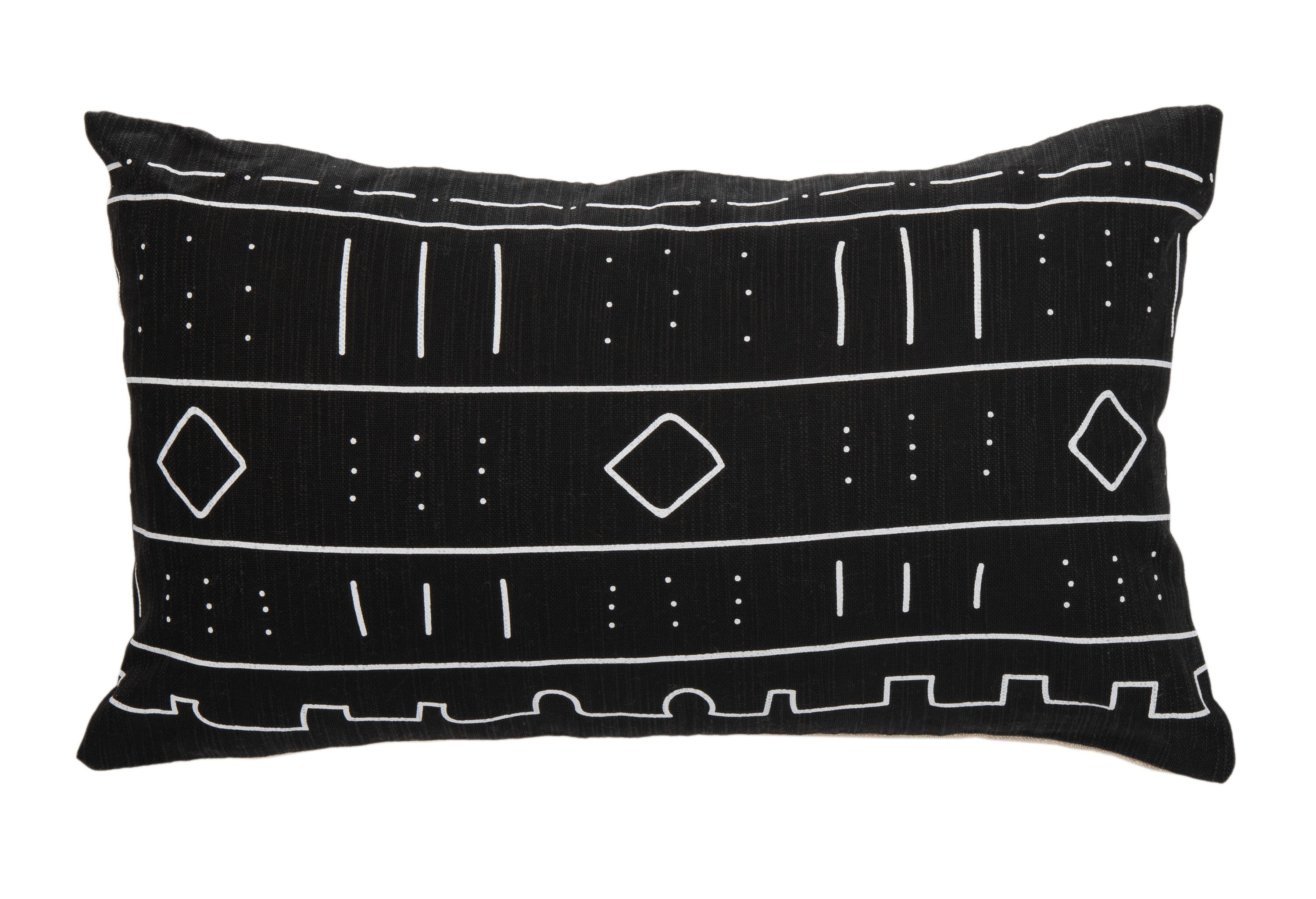 Safavieh Bardon 12-in x 20-in Black/White Indoor Decorative Pillow in ...