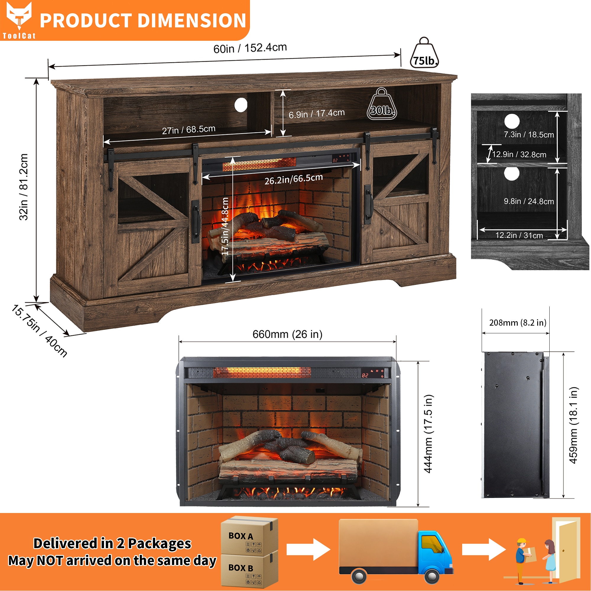 ToolCat PG2-10-PT Electric-Fireplaces - View #6