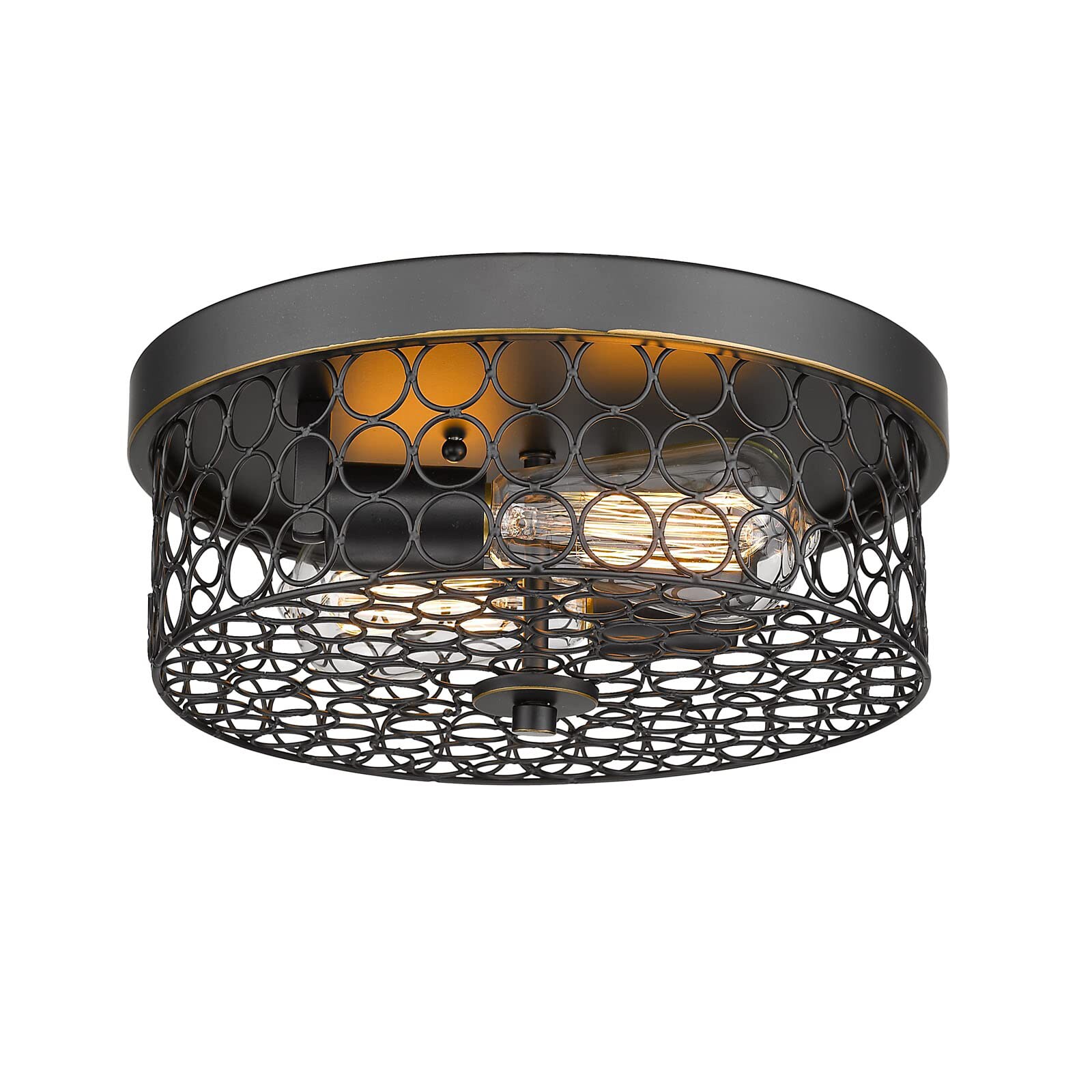 LTMATE LSTE227F ROB JAZAVA 2 -Light 11.8-in Matte Black Flush Mount Light