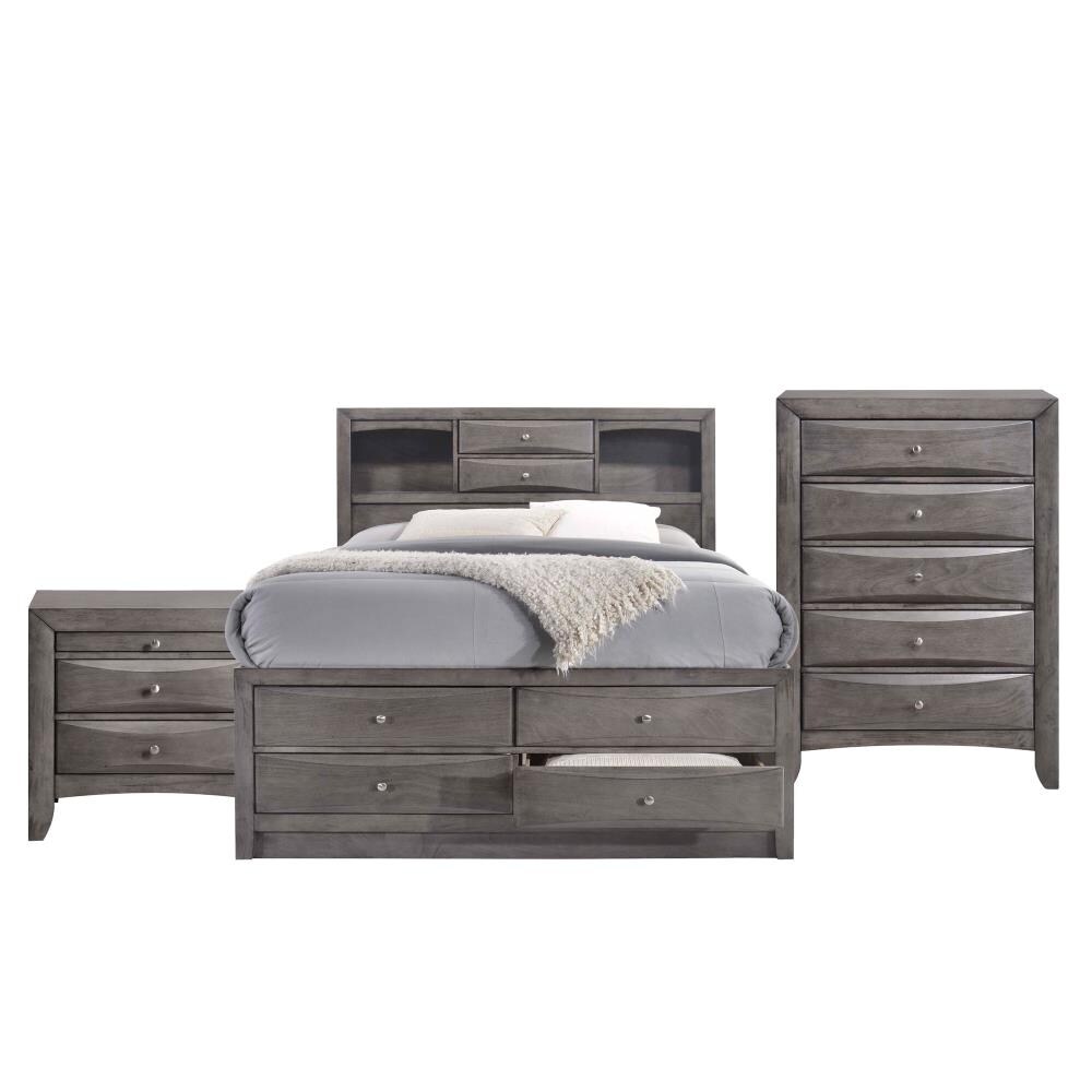 Picket House Furnishings Madison Gray Full Platform Bedroom Set With Bed Chest And Nightstand