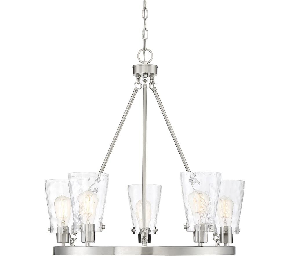 5-Light Satin Nickel Transitional Dry Rated Chandelier at Lowes.com