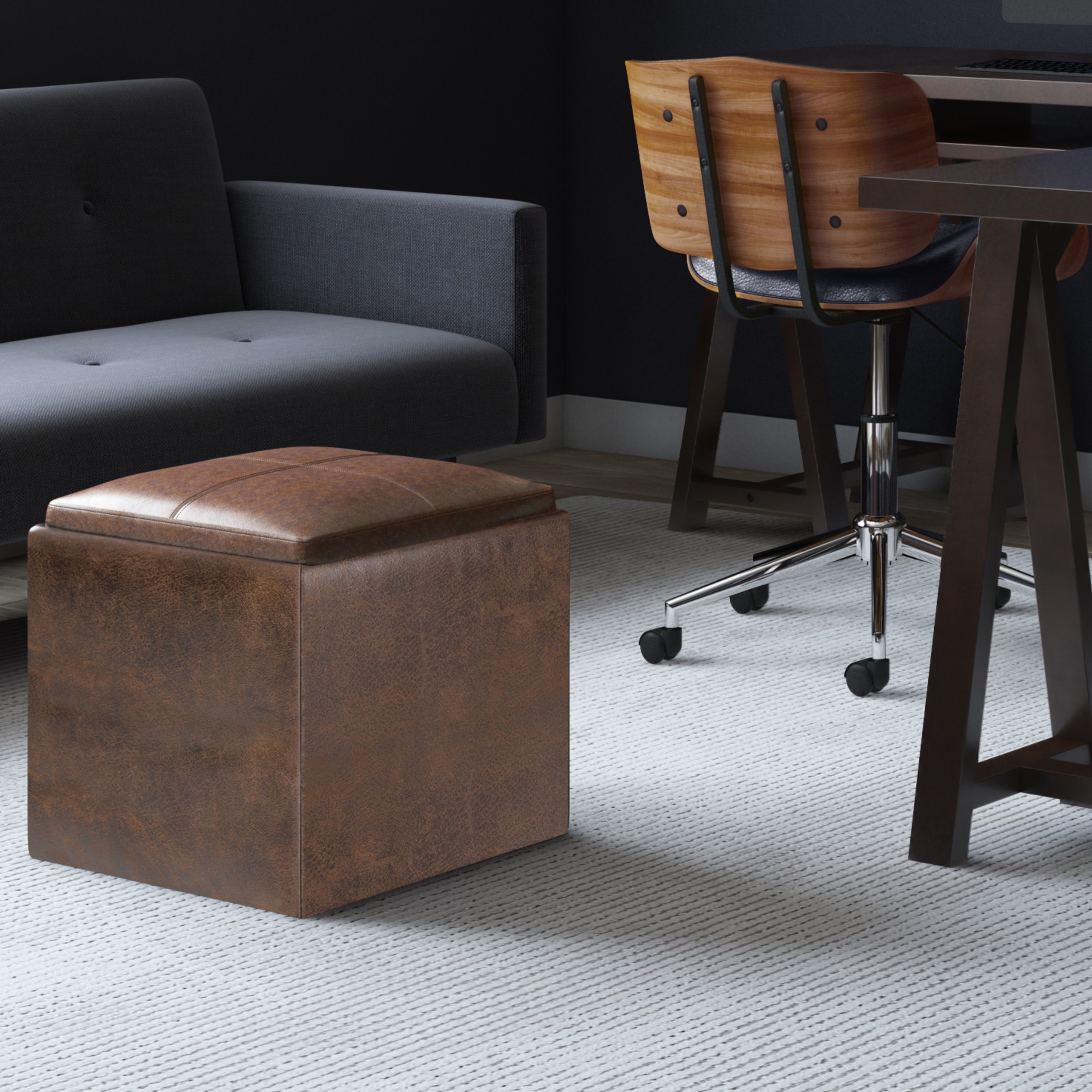 Simpli Home AXCOT-254-DBR Indoor-Ottomans - View #7