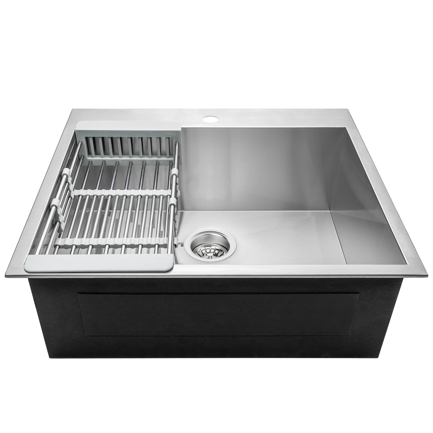 Brushed Stainless Steel Single Bowl Kitchen Sink with Faucet Kit