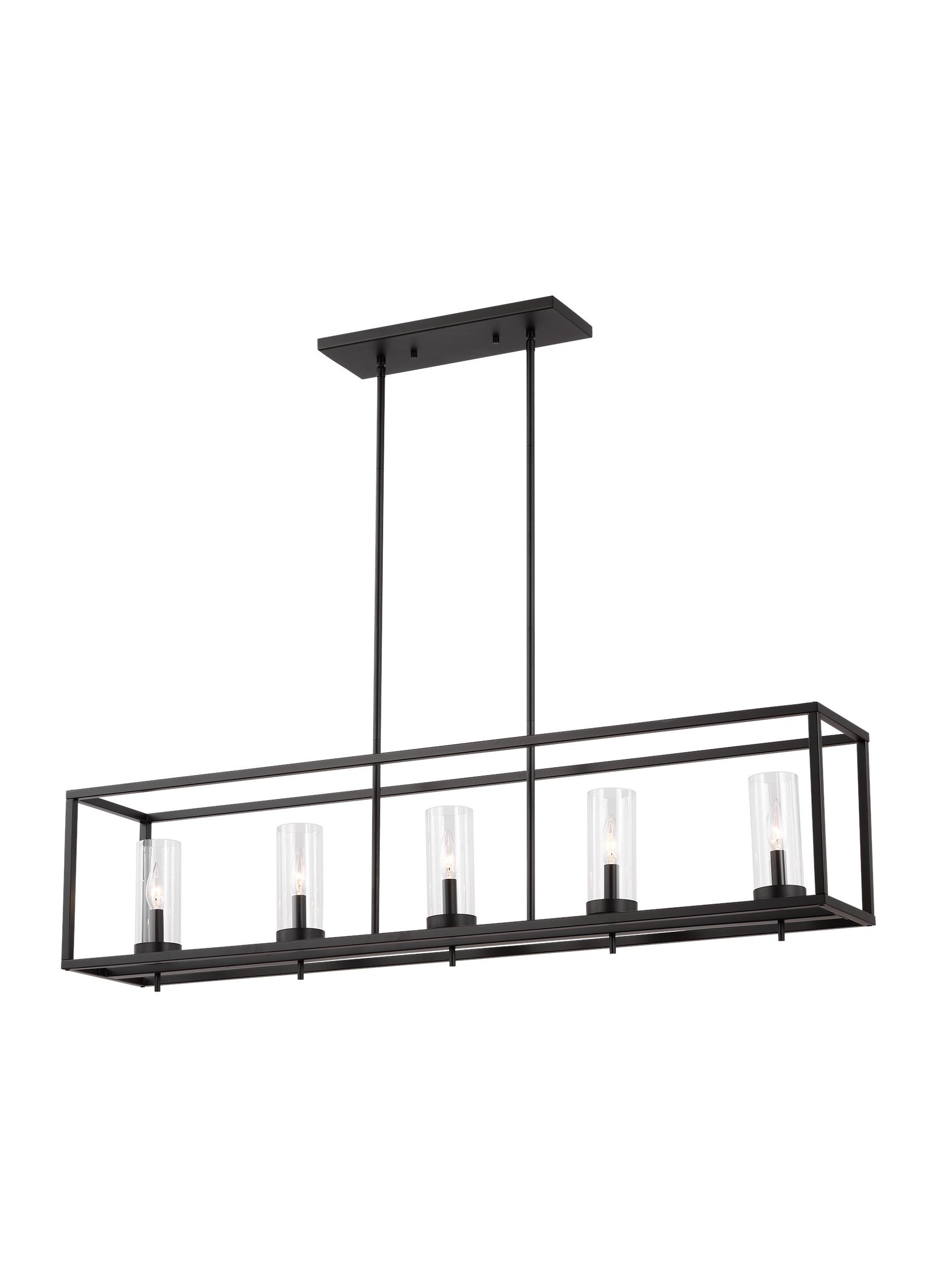 Generation Lighting 6690305-112 Zire 5 -Light Matte Black Modern/contemporary For Use in Dining Rooms, Foyers, Living Rooms Chandelier
