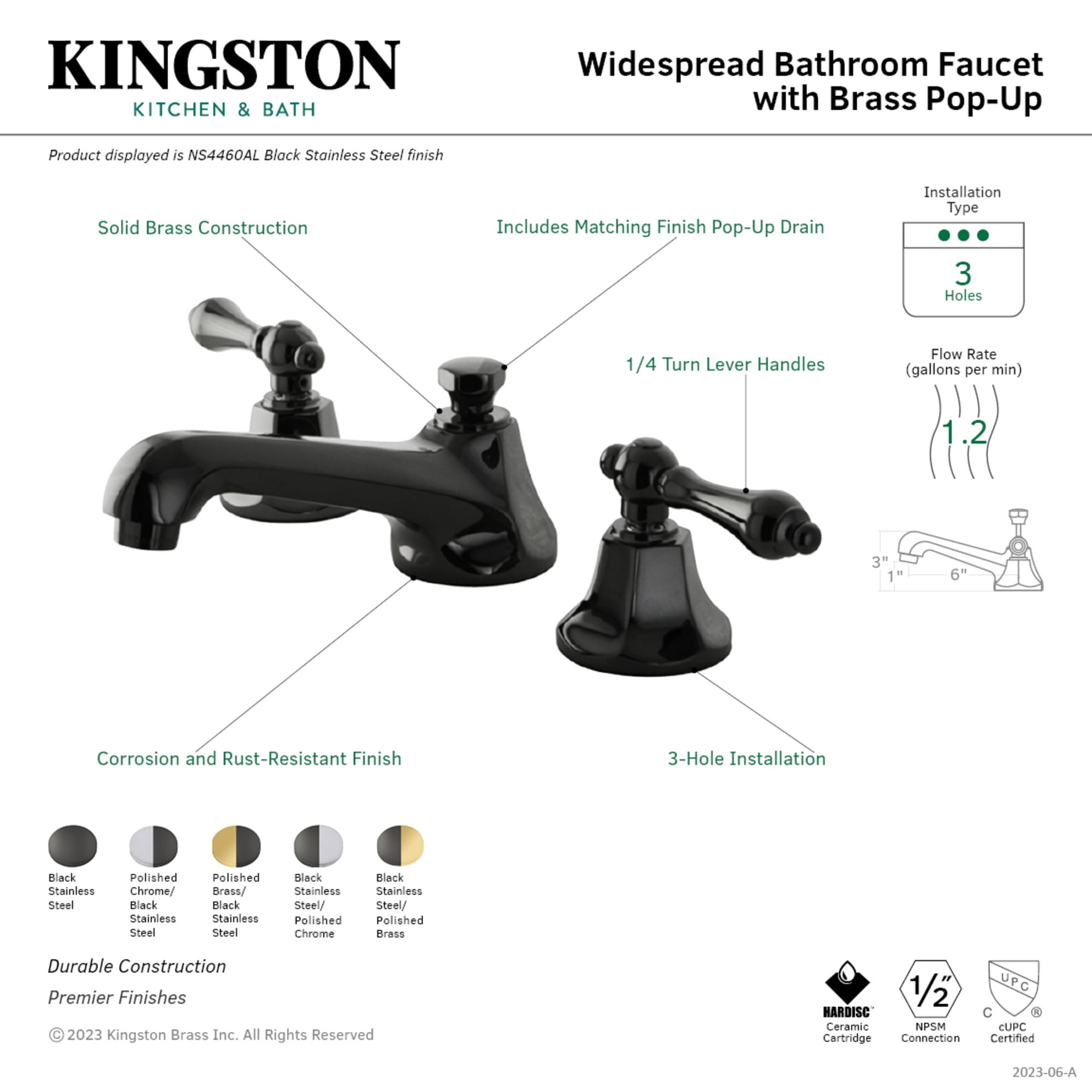 Kingston Brass WLNS4469AL Lavatory-Faucets - View #3