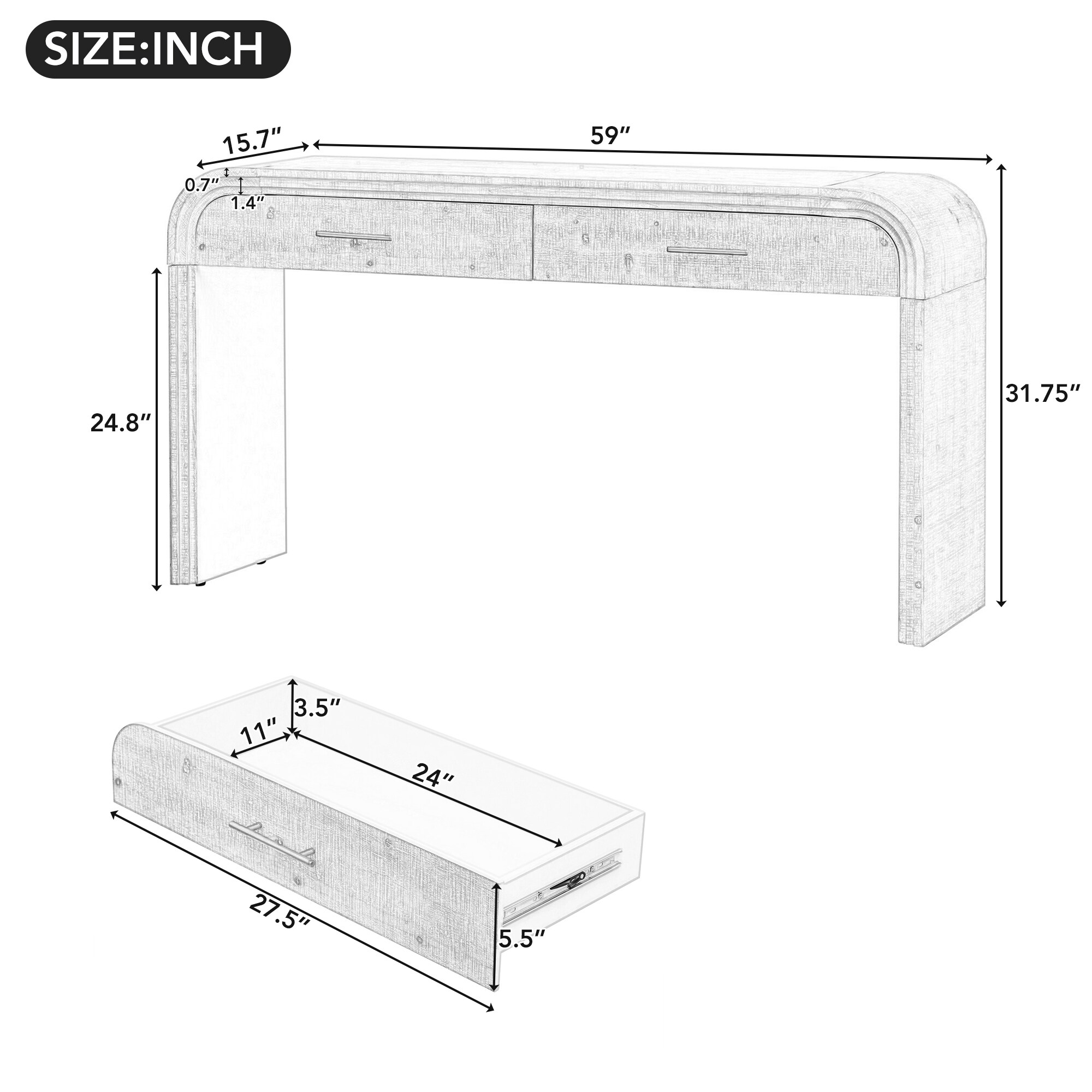 SINOFURN SYA330133BG Console-Sofa-Tables - View #4