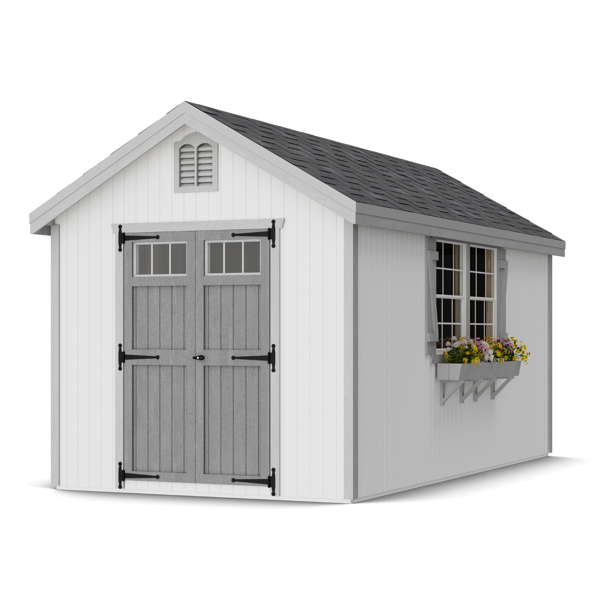 Little Cottage Co 8X16 WCGS-PC Colonial Williamsburg 8-ft x 16-ft Gable Style Wood Outdoor Storage Shed with 2 Windows 2 Doors